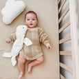 Baby in Cot With Senger Naturwelt Cuddly Animal Seal Hot Water Bottle