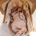 Baby In Pram In Hvid Merino Wool Cocoon In Oat