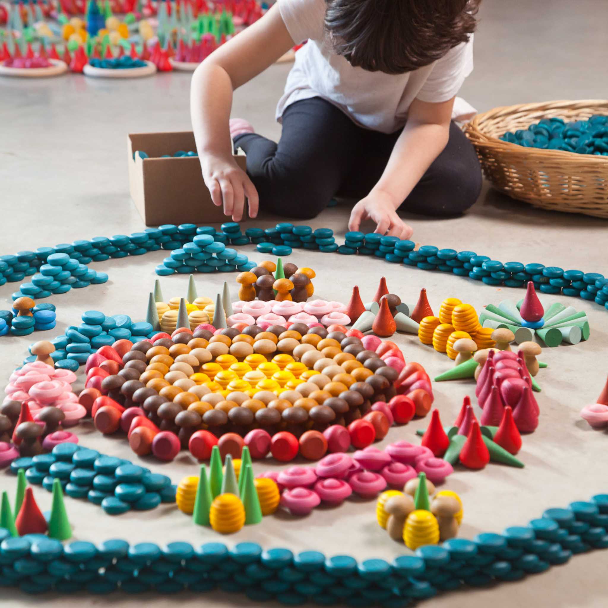 Boy Playing With Grapat Mandala Little Coins - 36 Loose Pieces