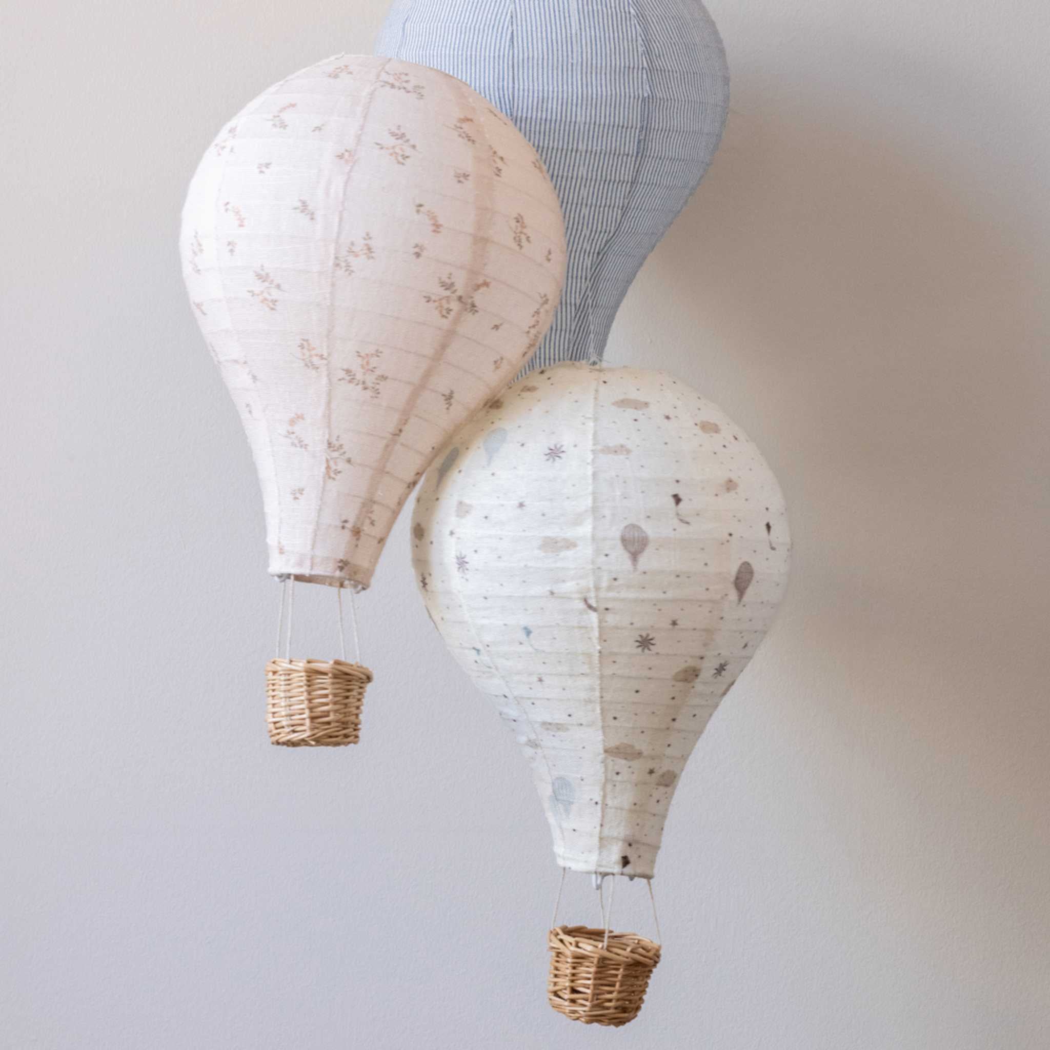 Cam Cam Hot Air Balloon Light Shade - Classic Blue Stripes- Styled