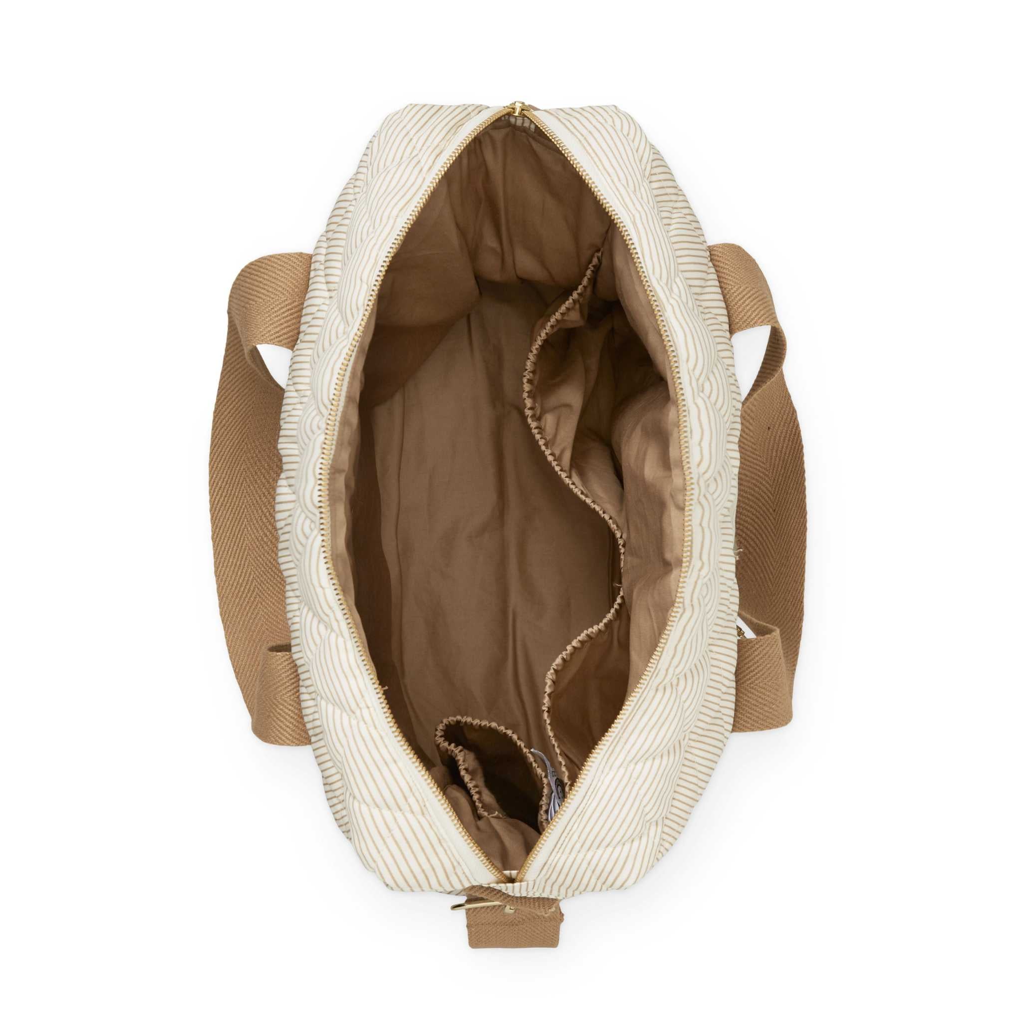 Cam Cam Large Quilted Changing Bag - Classic Camel - Showing Inside