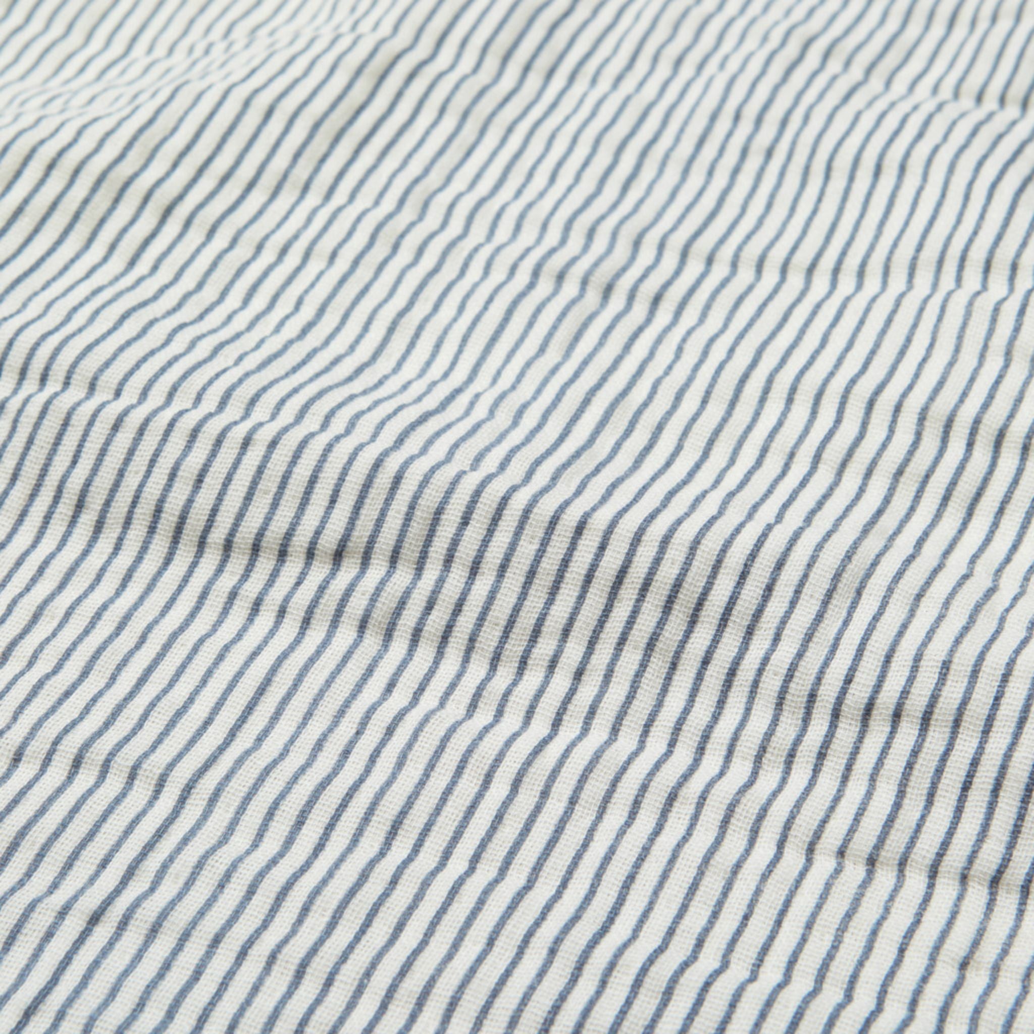 Cam Cam Copenhagen Muslin Baby Blanket - Blue Stripes Print Detail