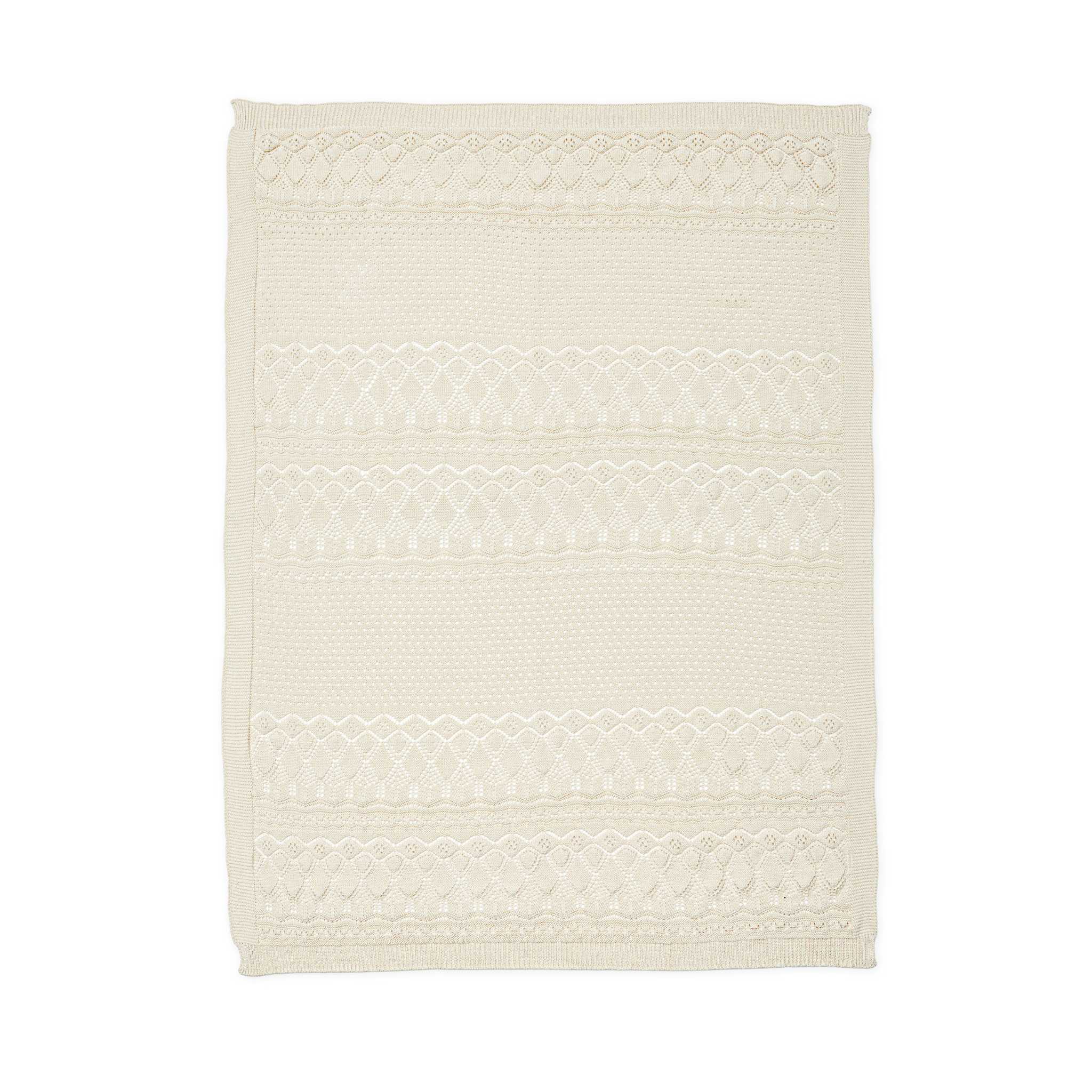 Cam Cam Pointelle Blanket - Off White - Laid Flat