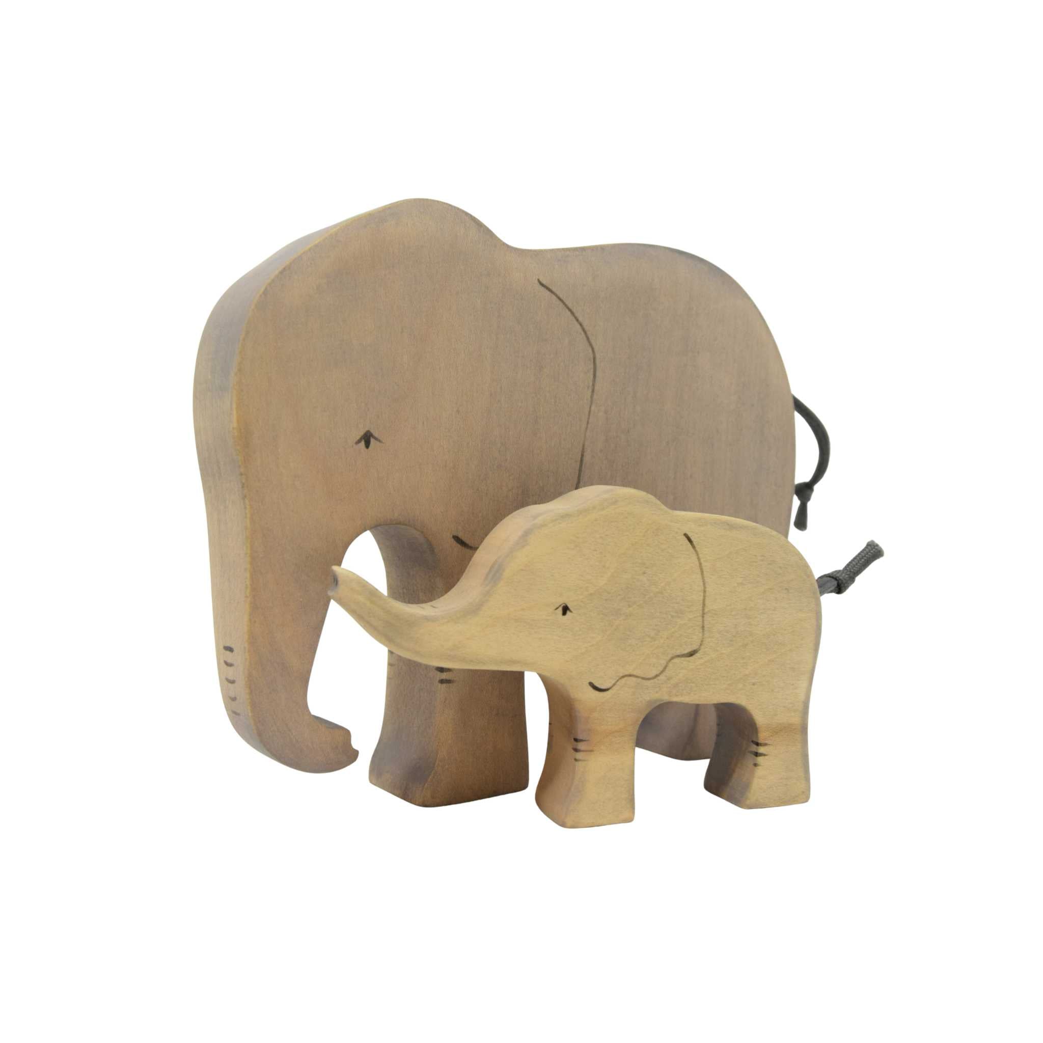 Eric & Albert Wooden Elephant Family