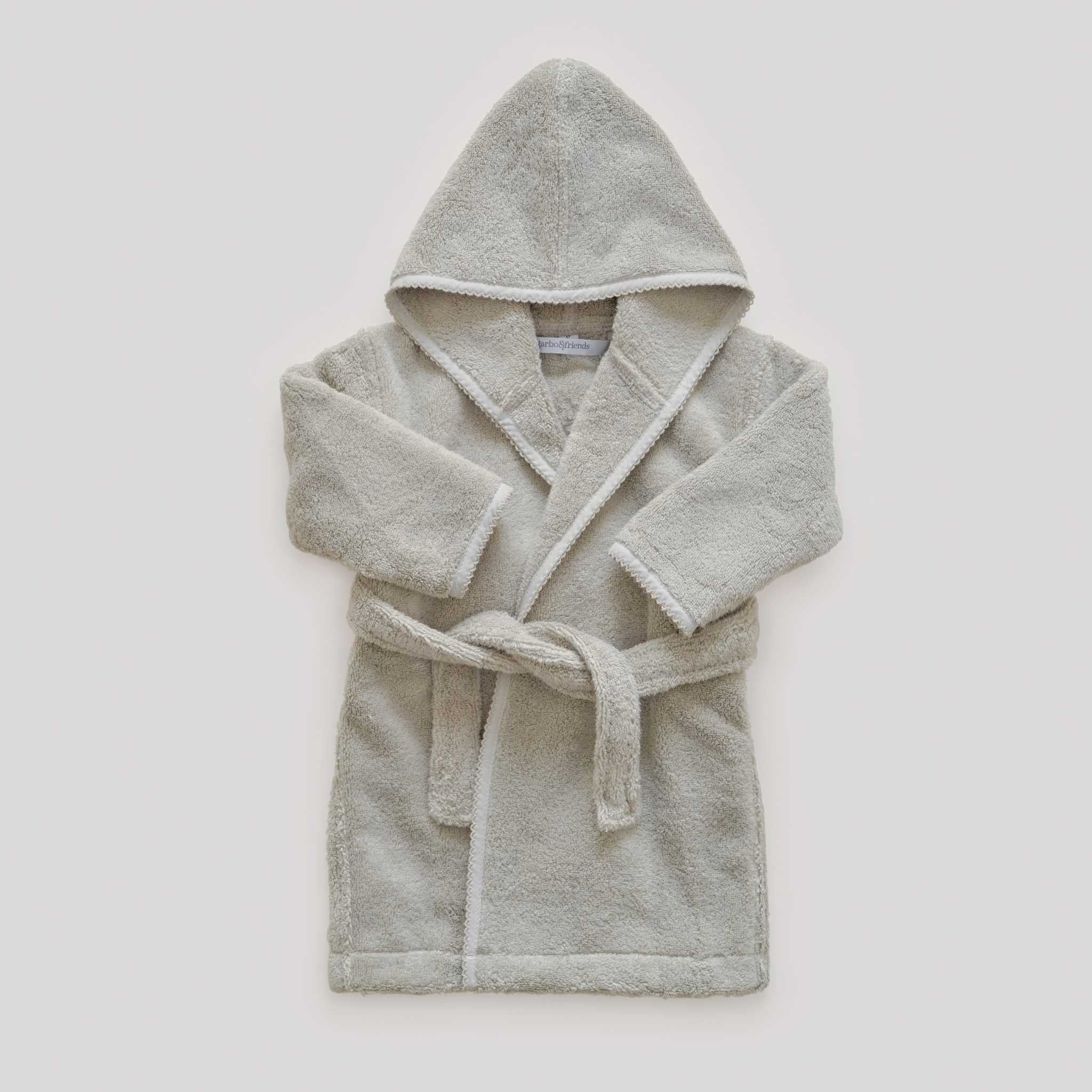 Garbo & Friends Bathrobe - Thyme - On Grey Background