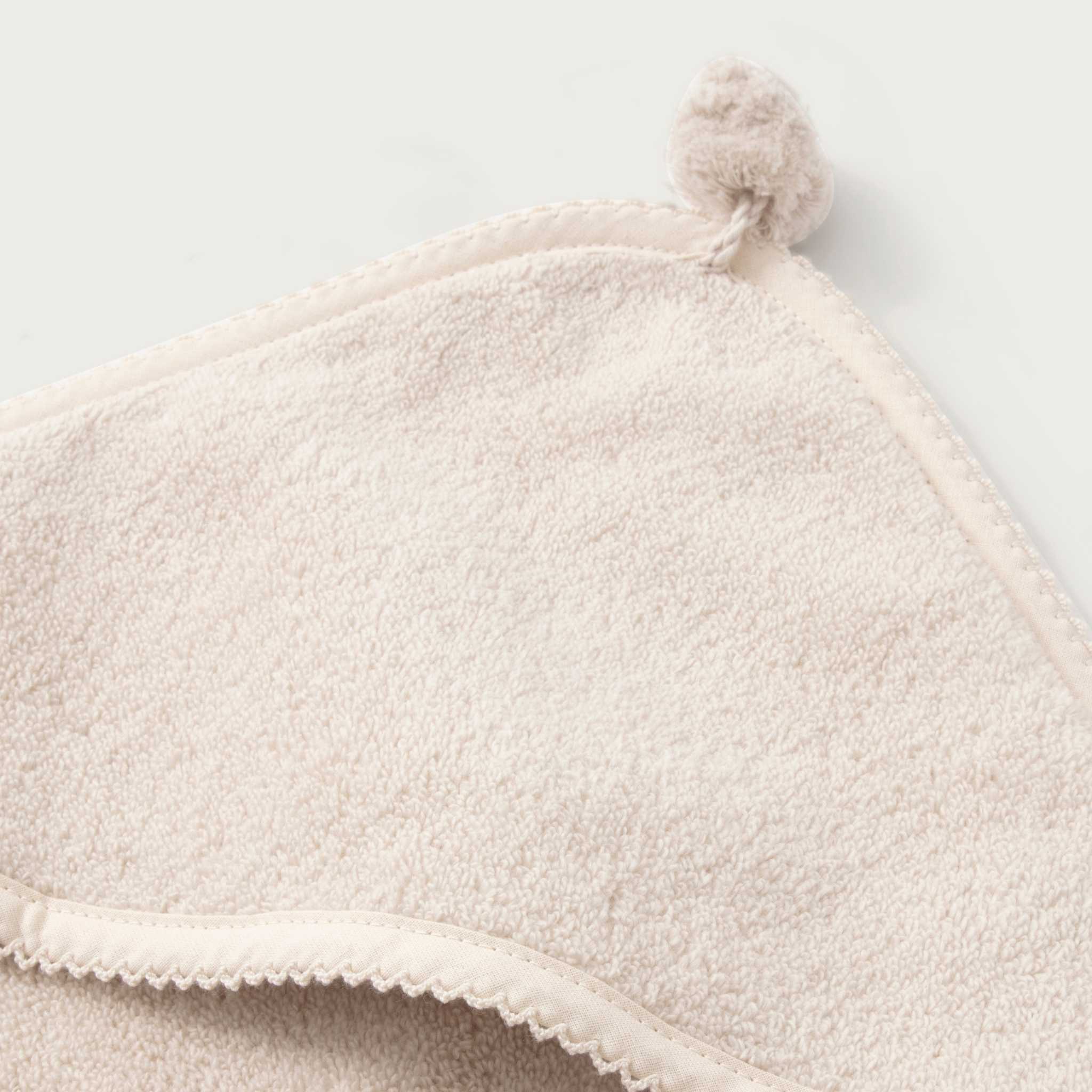 Garbo & Friends Hooded Towel - Sand - Pom Pom Detail