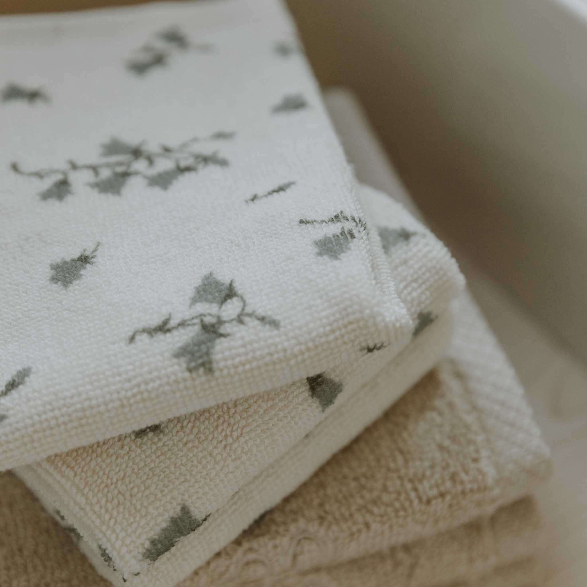 Garbo & Friends Terry Washcloths - Bluebell- 3 Pack Close Up Detail