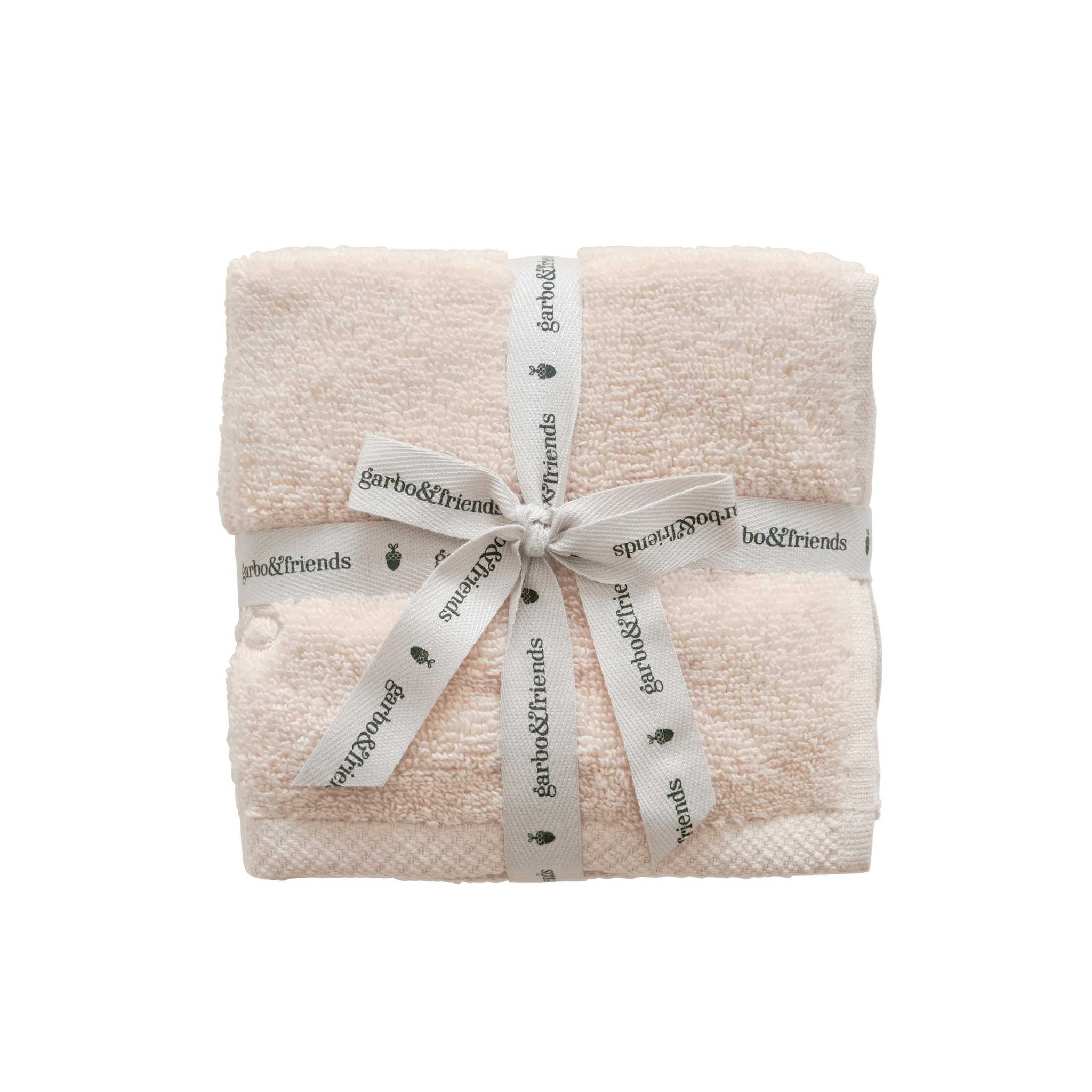 Garbo & Friends Terry Washcloths (3 pack) Sand - Tied With Ribbon