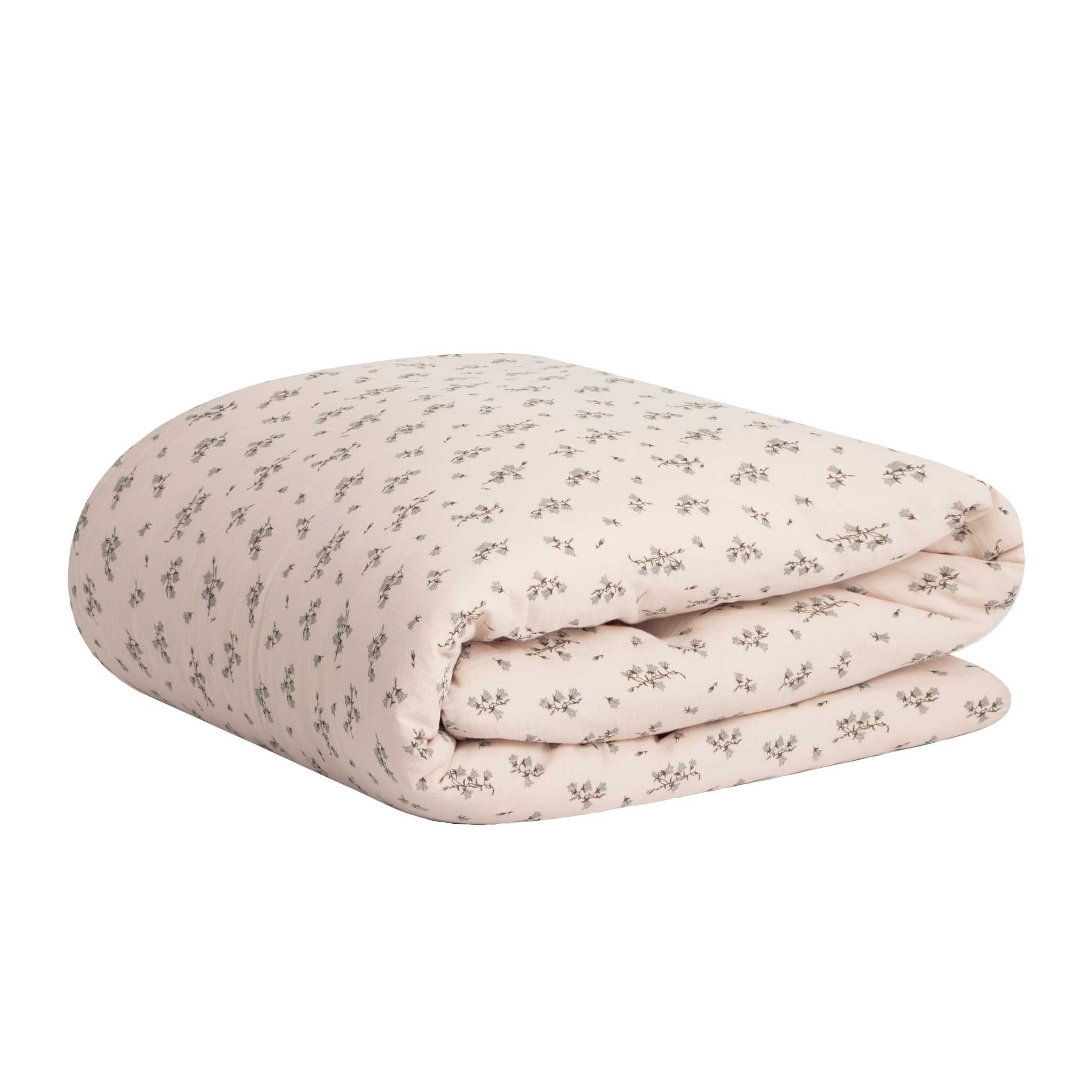 Garbo & Friends Bluebell Muslin Toddler Bedding Set Folded Set Side On