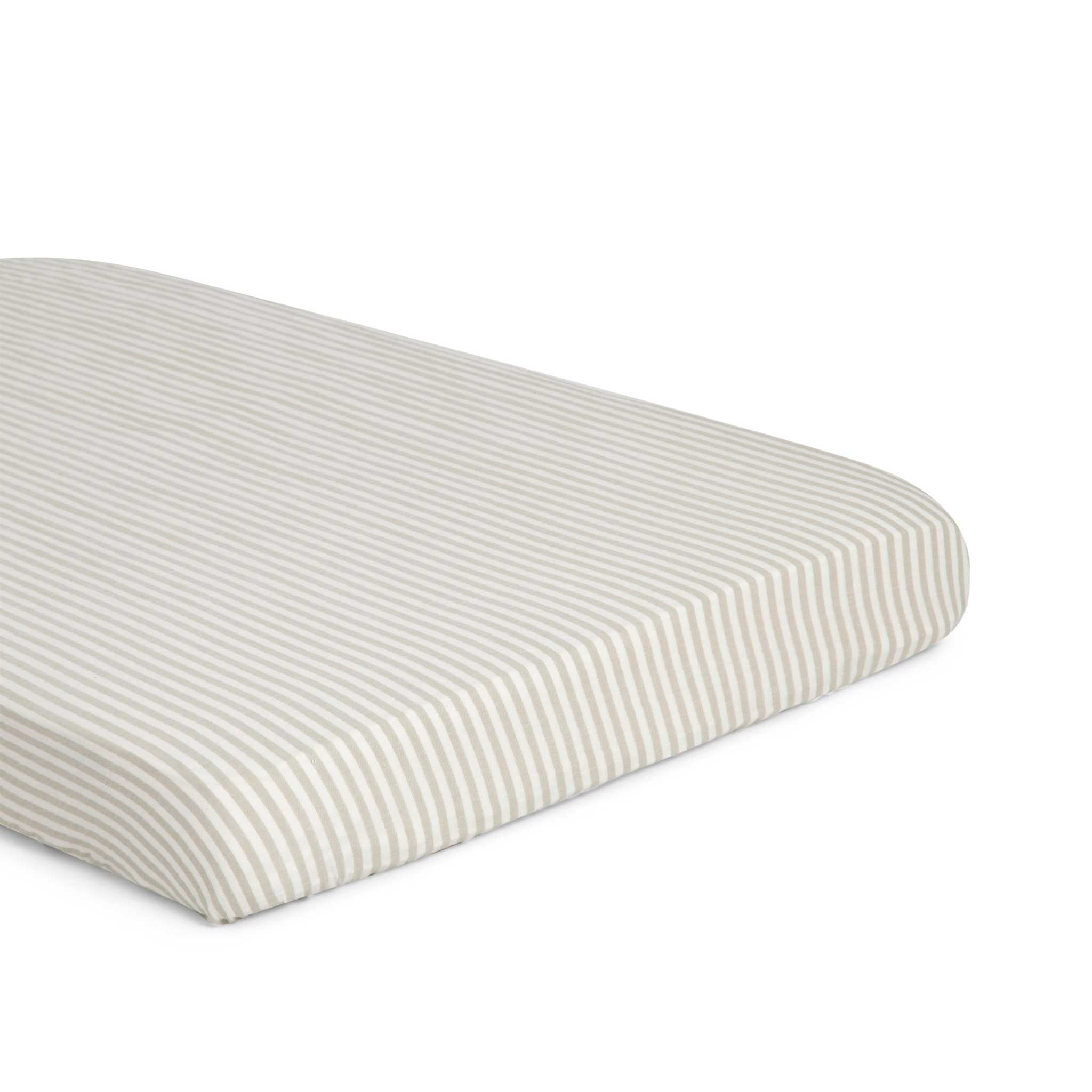 Garbo and Friends Stripe Anjou Muslin Cot Sheet - Fitted On Mattress