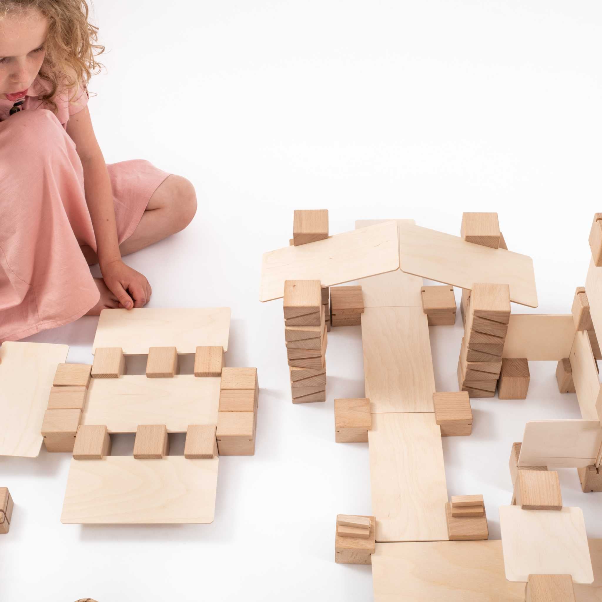 Girl Playing With Just Blocks Smart Lines Small Set 