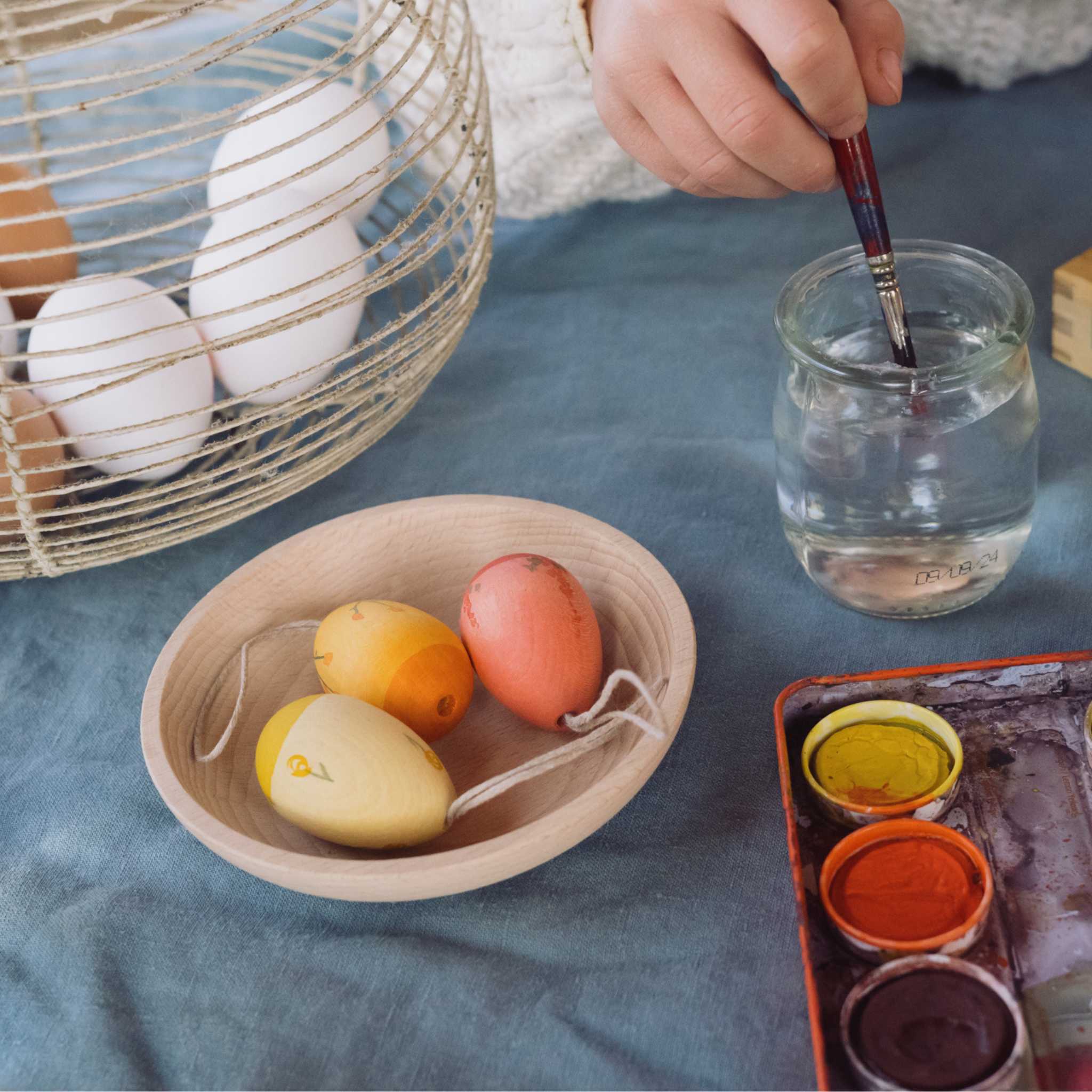 Grapat Sunrise Eggs - On Table - Child Painting