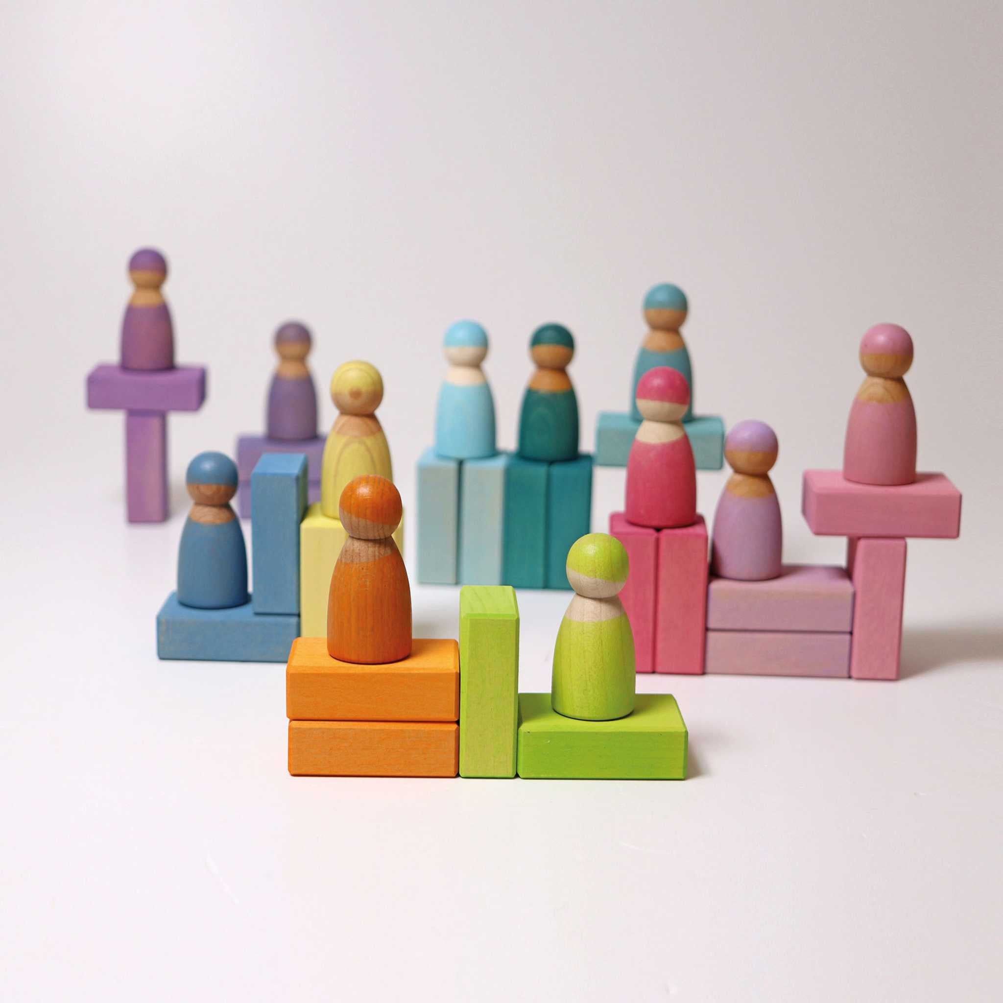 Pastel Duo Building Blocks And People