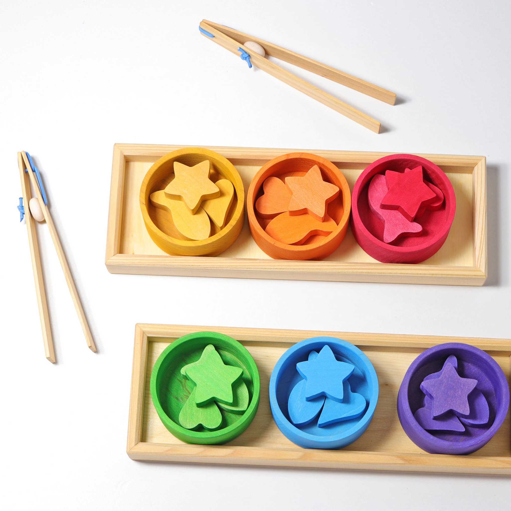 Grimm's Rainbow Bowls Sorting Game With Tweezers