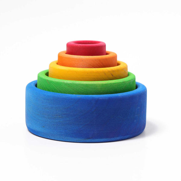 Grimm's Set of Wooden Bowls- Blue