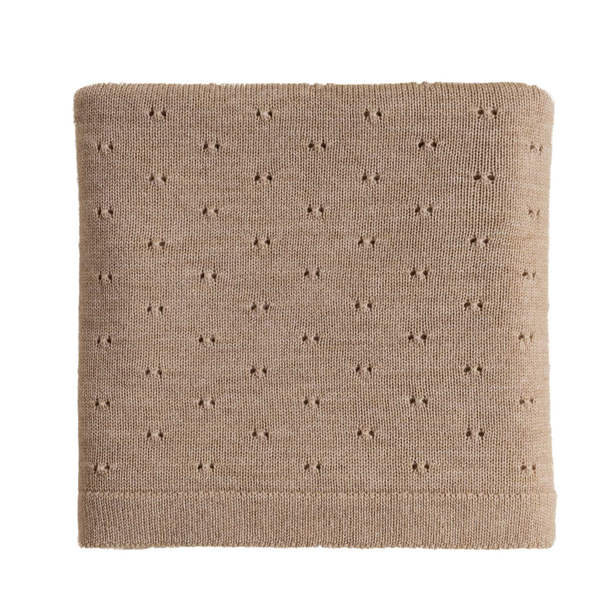 Hvid Merino Wool Bibi Blanket - Sand