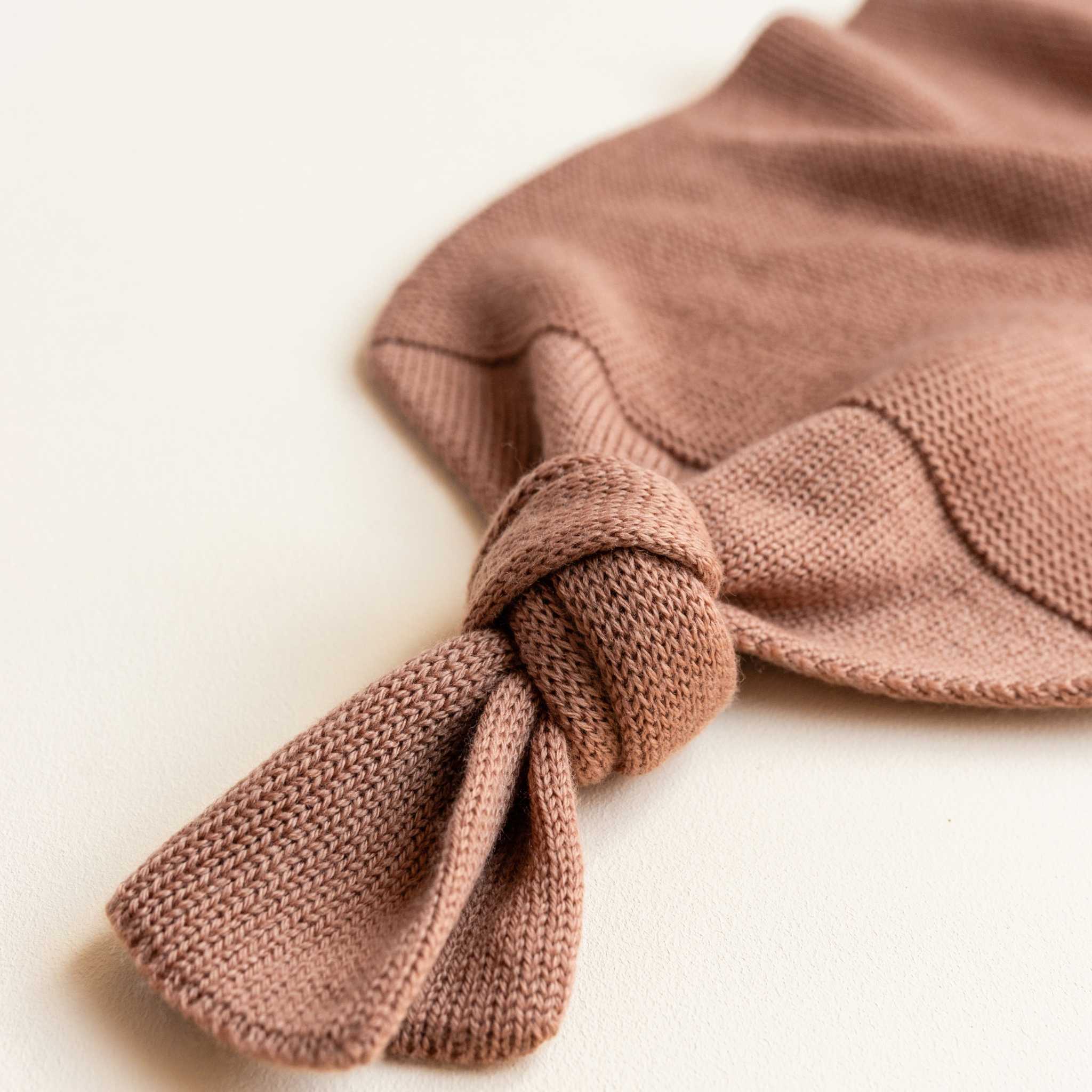 Hvid Merino Wool Cocoon In Terracotta Tie Details