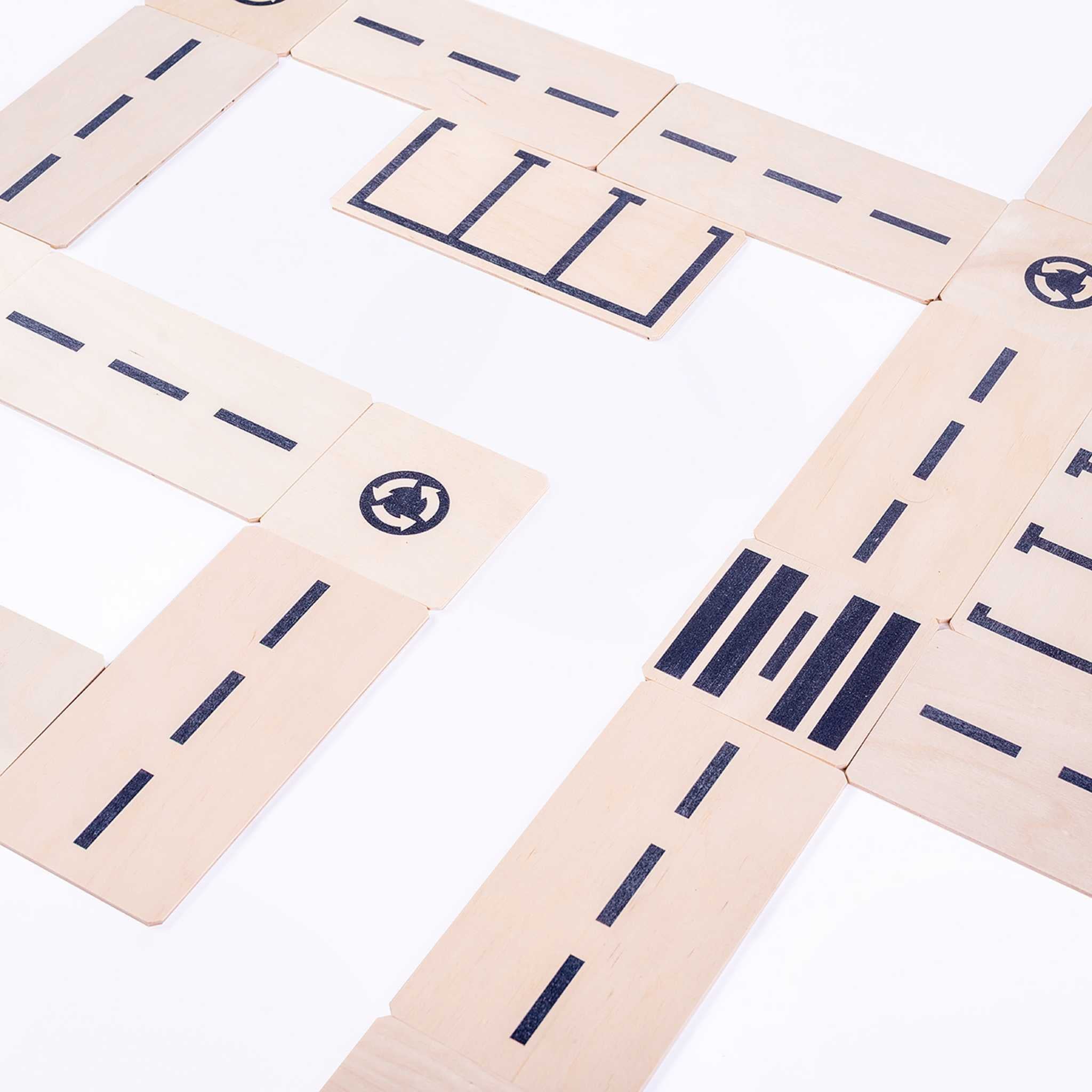 Just Blocks Just Roads Set Showing Pieces