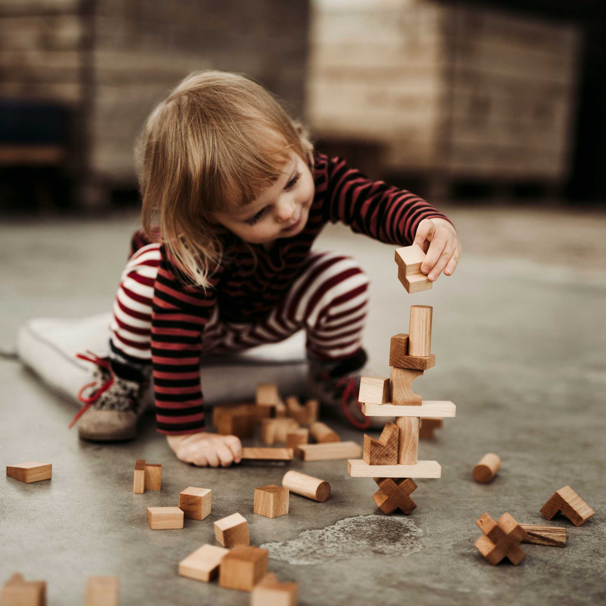 Kids Stacking Wooden Story Natural Stacking Tower