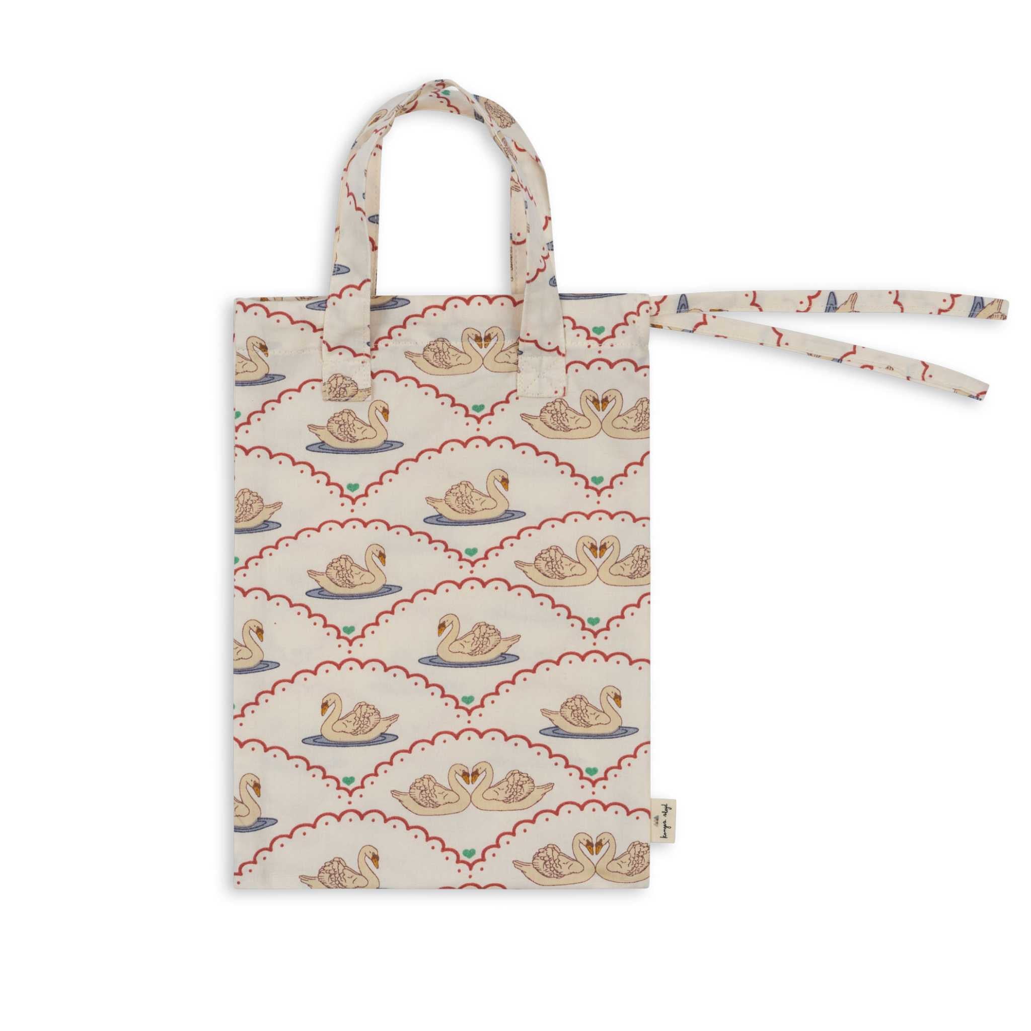 Konges Slojd Dolls Bedding In Swan Print In Bag