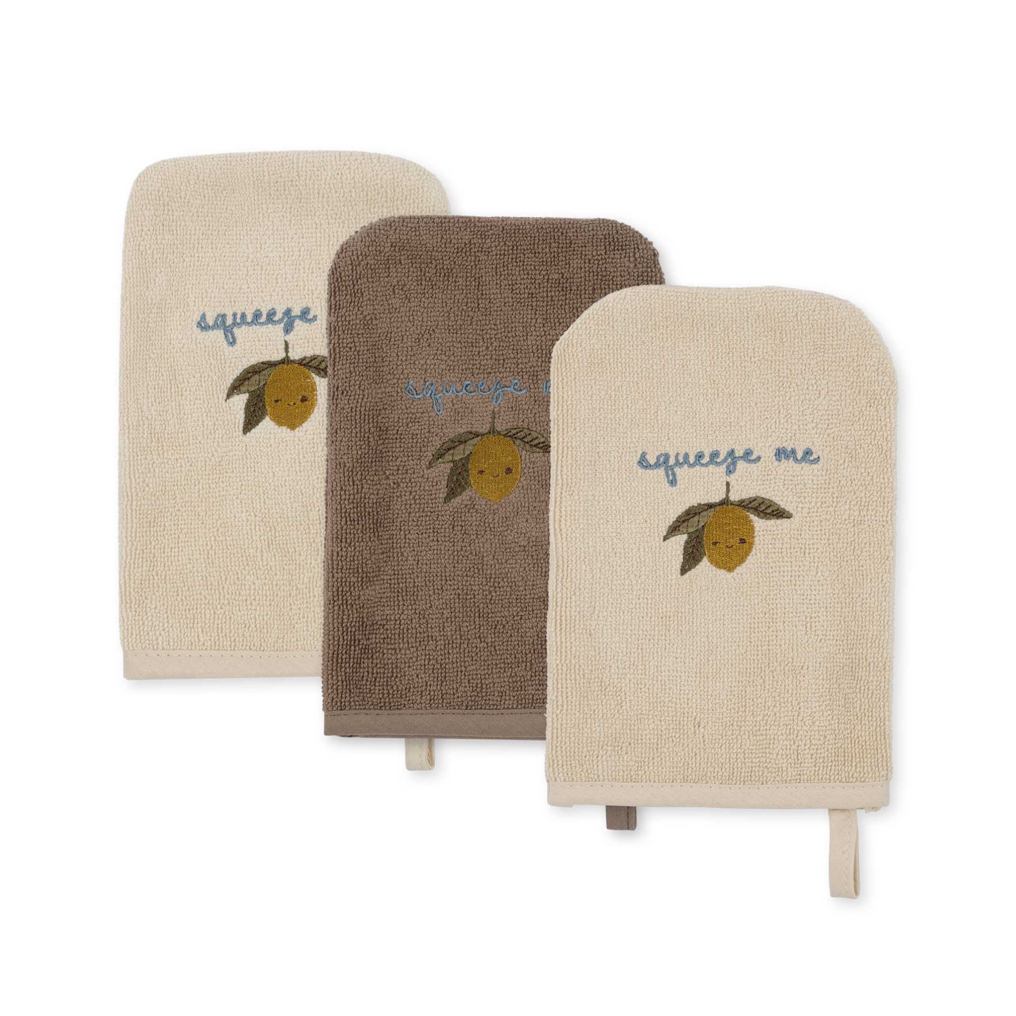 Konges Slojd Washcloths (3 Pack) Lemon Front