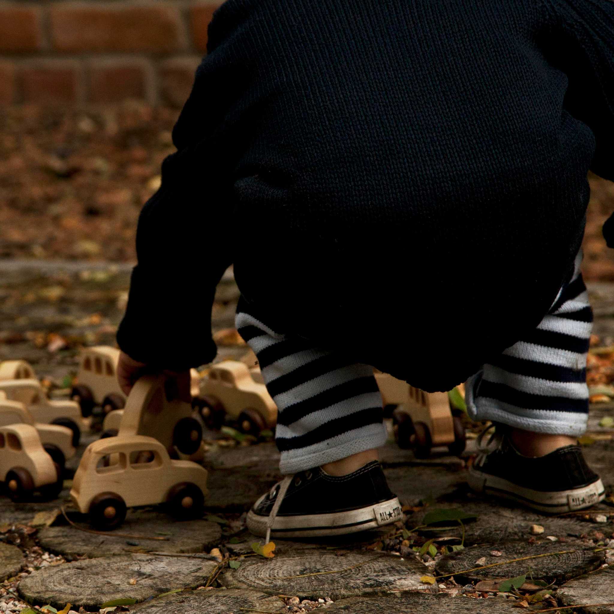 Little Hands Playing With Wooden Story Little French Car