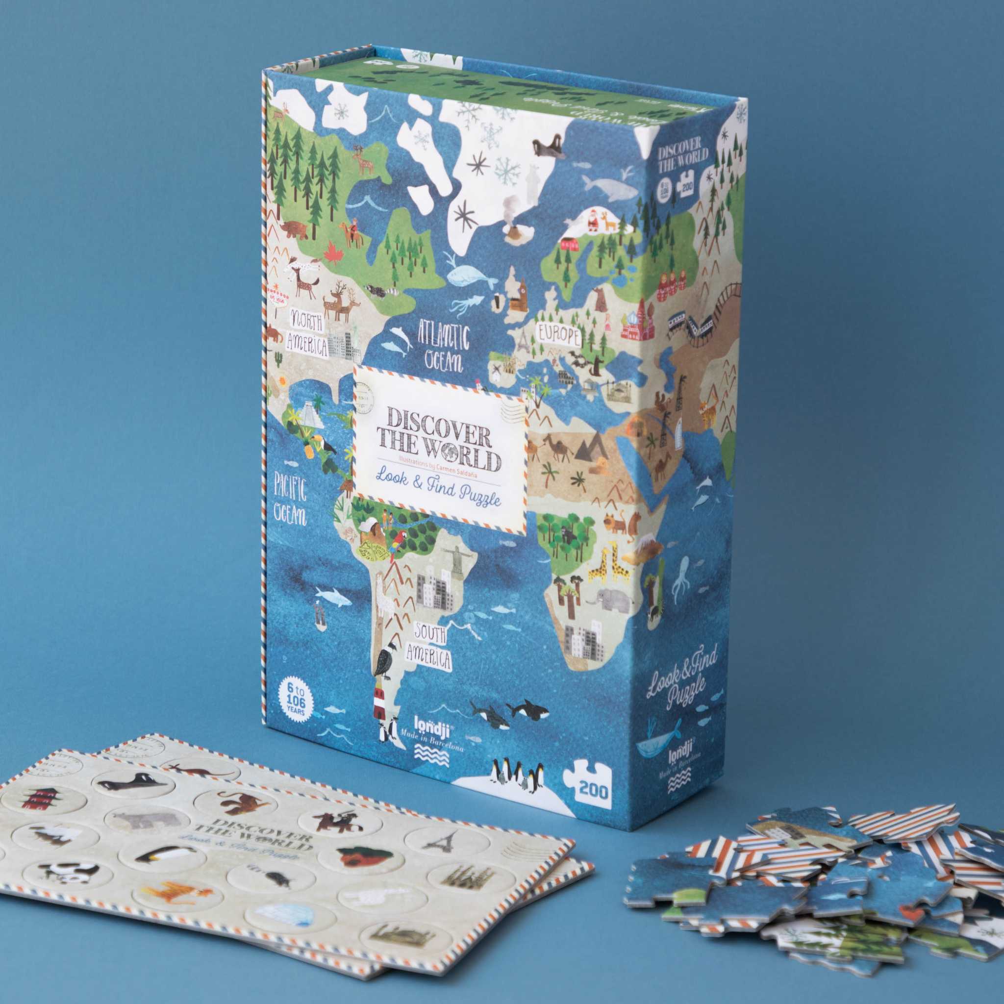 Londji Discover The World Jigsaw Box Standing And Pieces