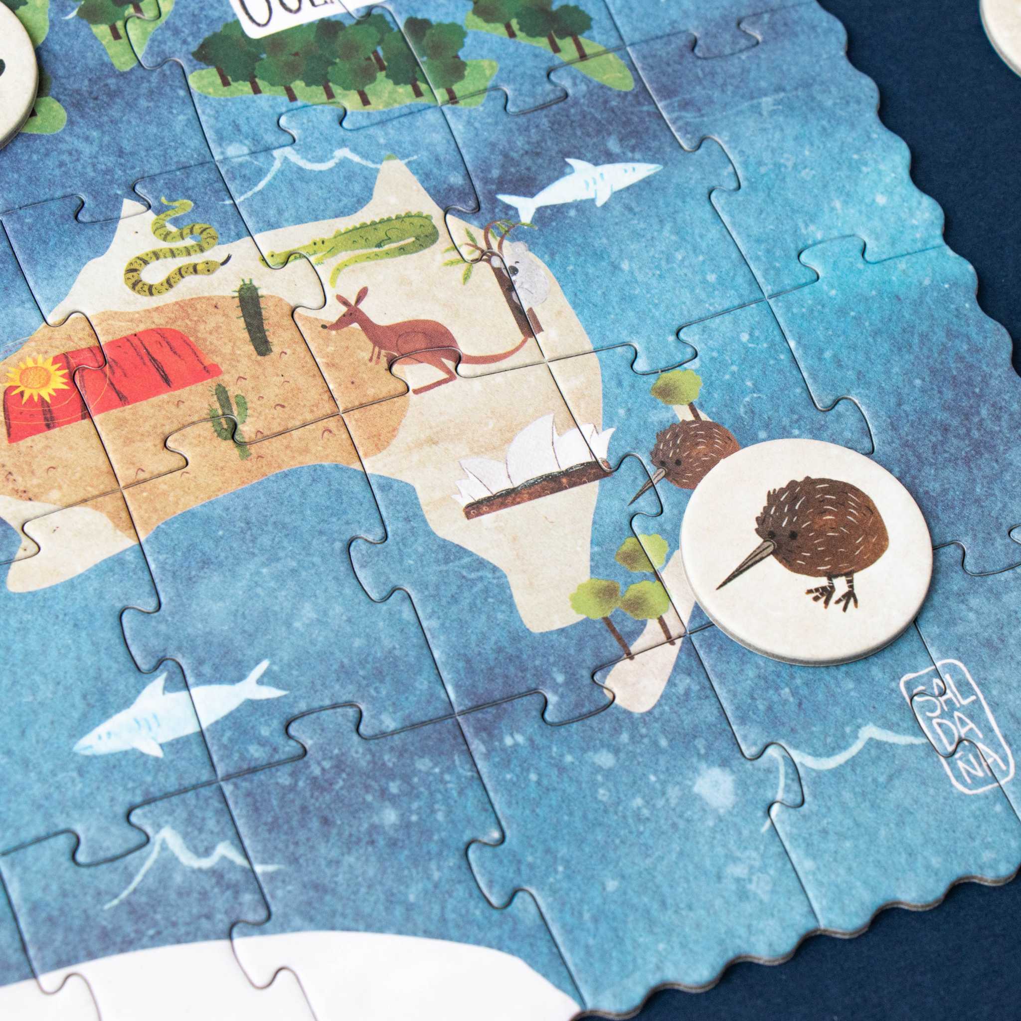 Londji Discover The World Jigsaw Close Up - New Zealand