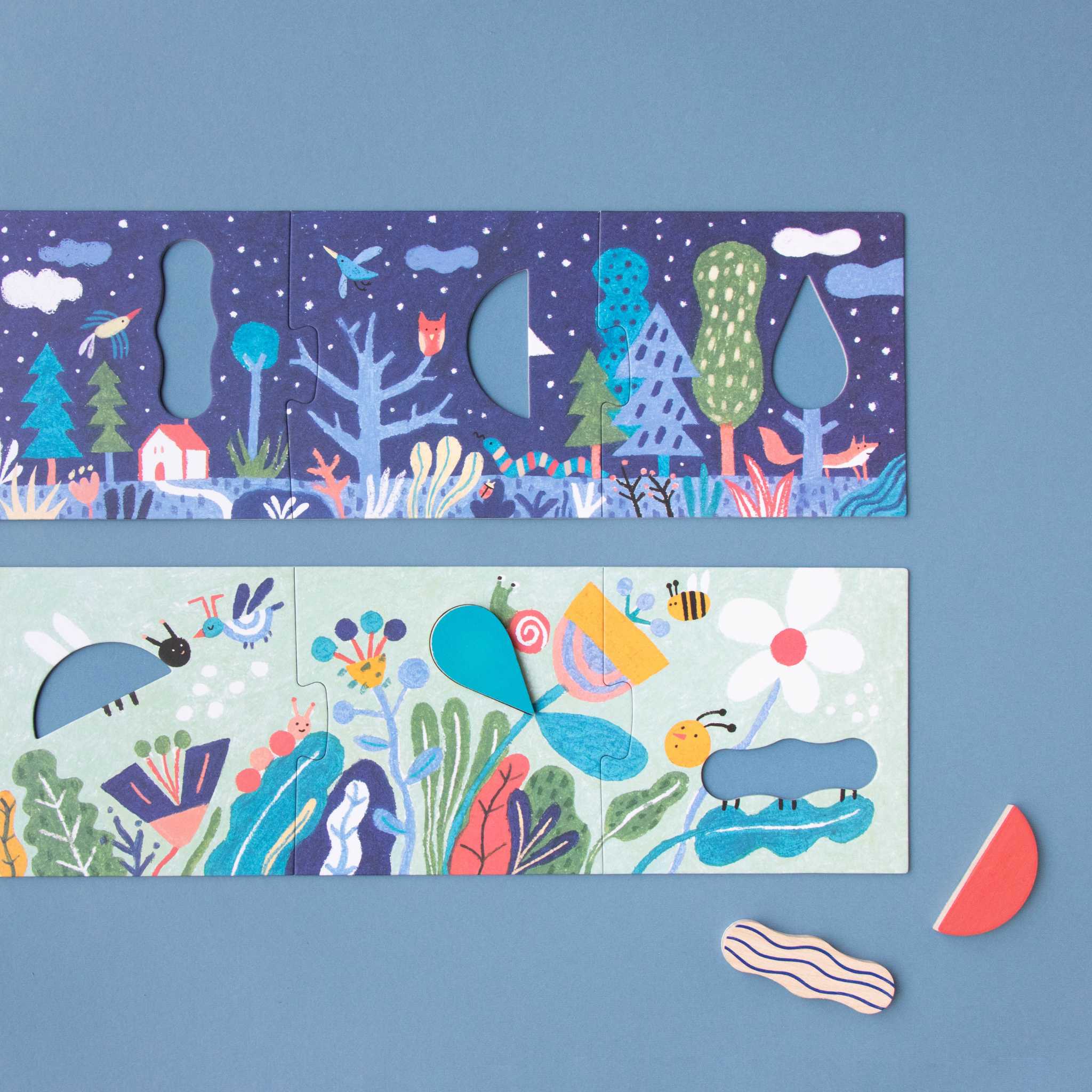 Londji-Imagine-Puzzle-Age 3+-Showing-2-Puzzles-And-2-Wooden-Pieces