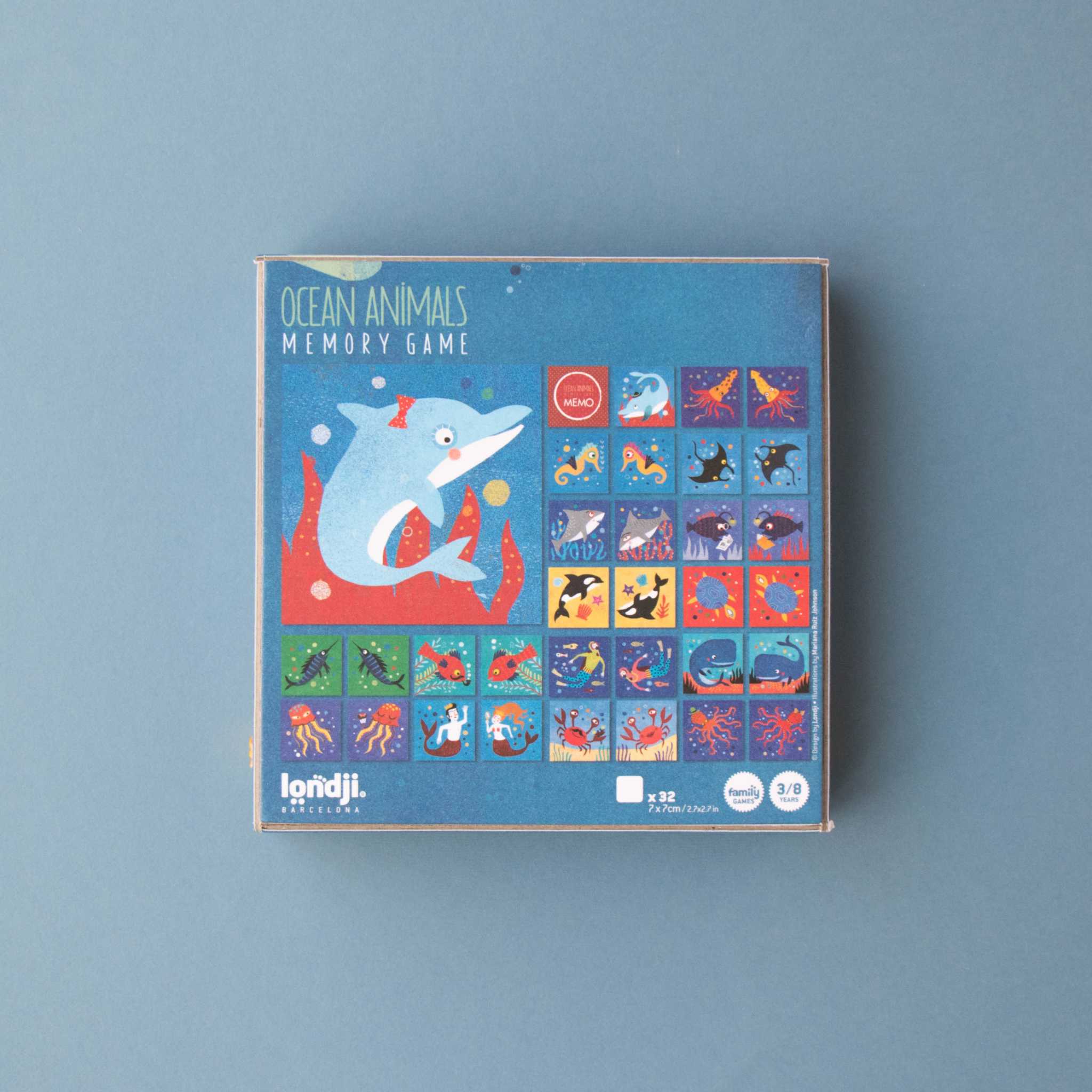 Londji Ocean Animals Memo Game Back Of Box