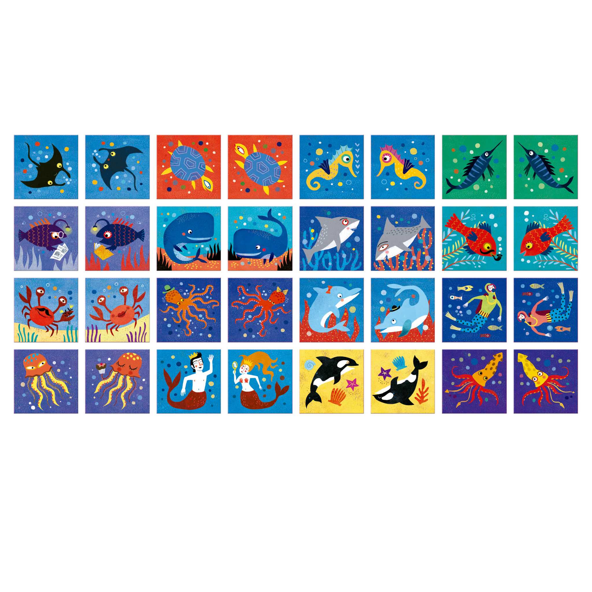 Londji Ocean Animals Memo Game Showing All Cards