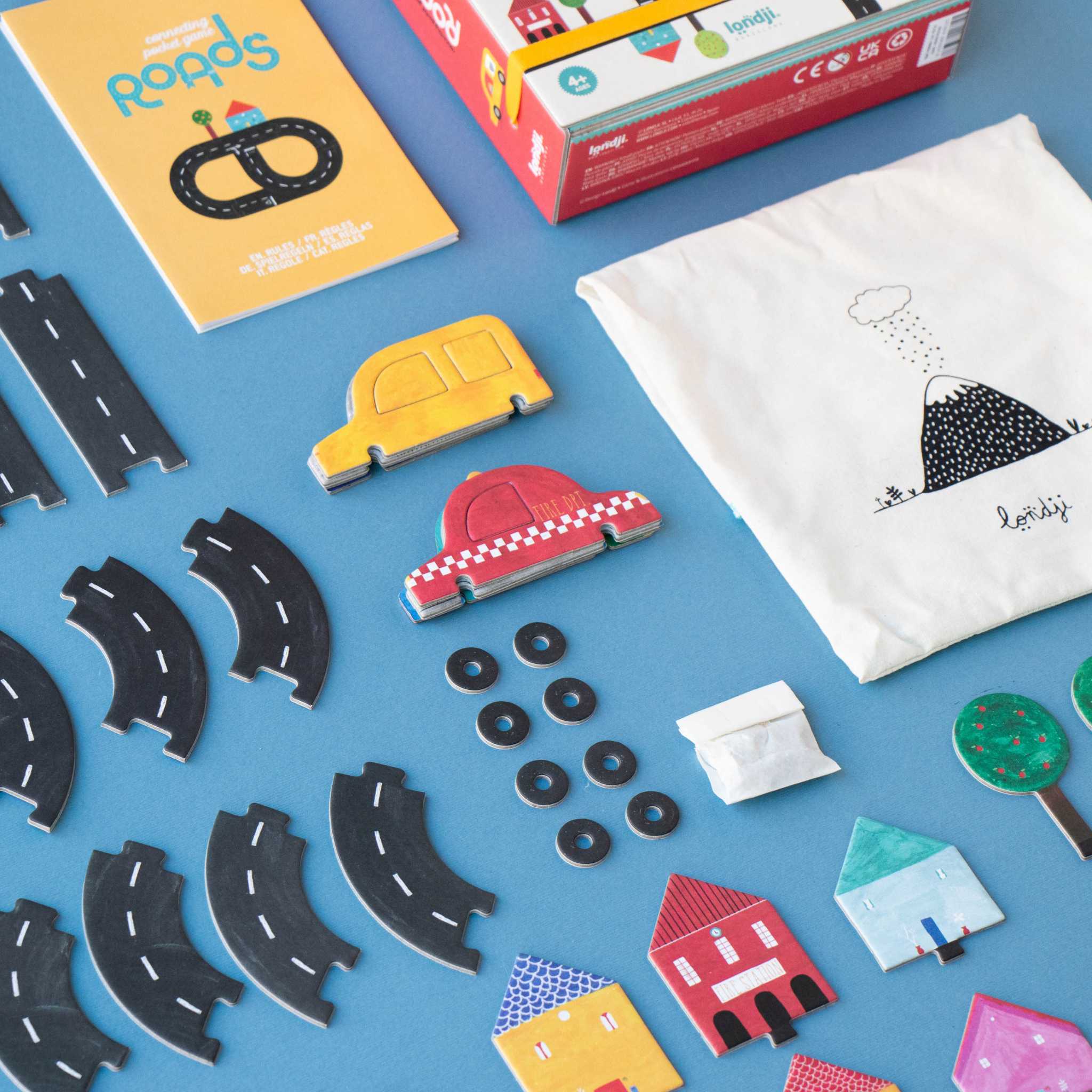 Londji Roads Game Pocket Version - Pieces Laid Out