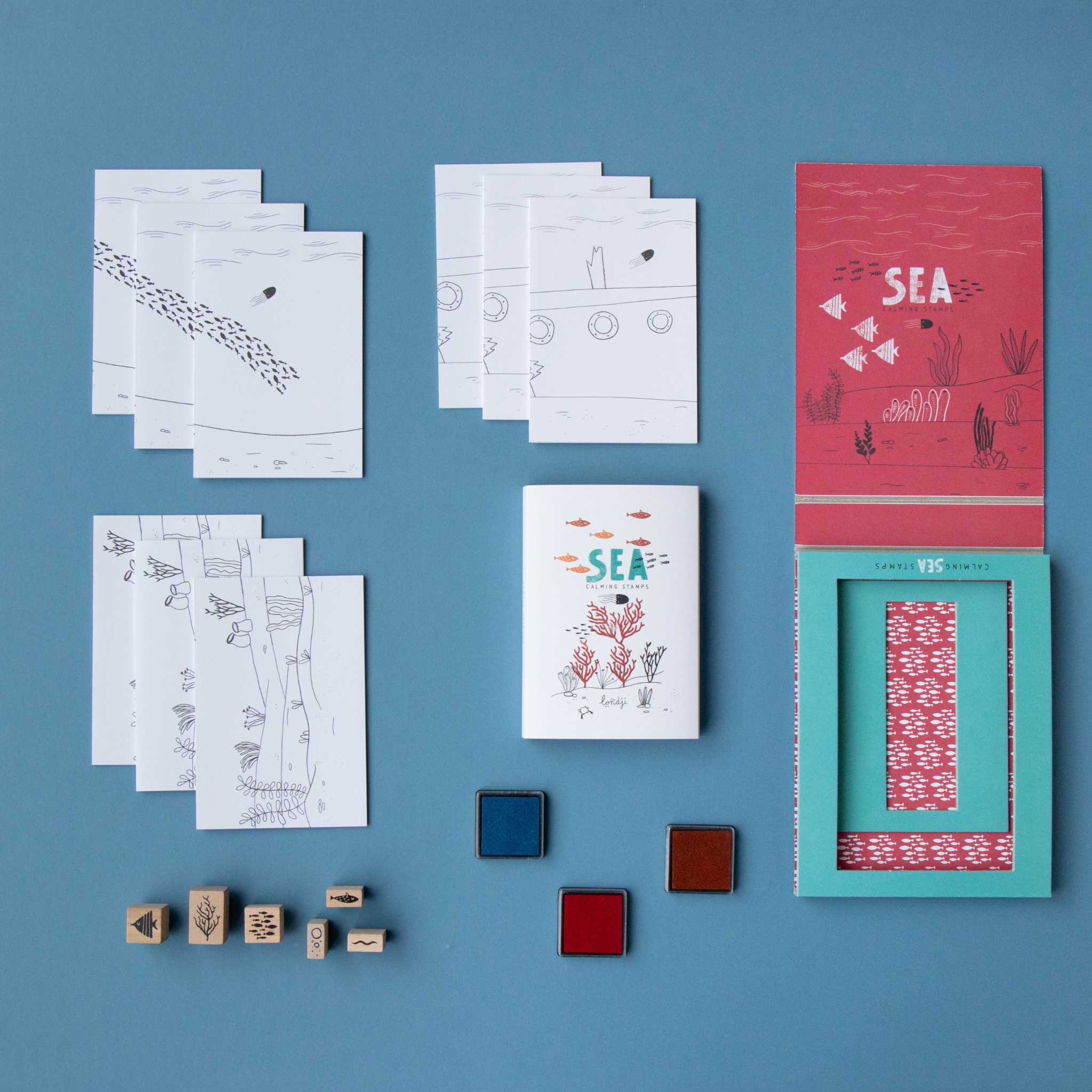 Londji Sea Stamps Arts & Crafts Activity - Elements Laid Out