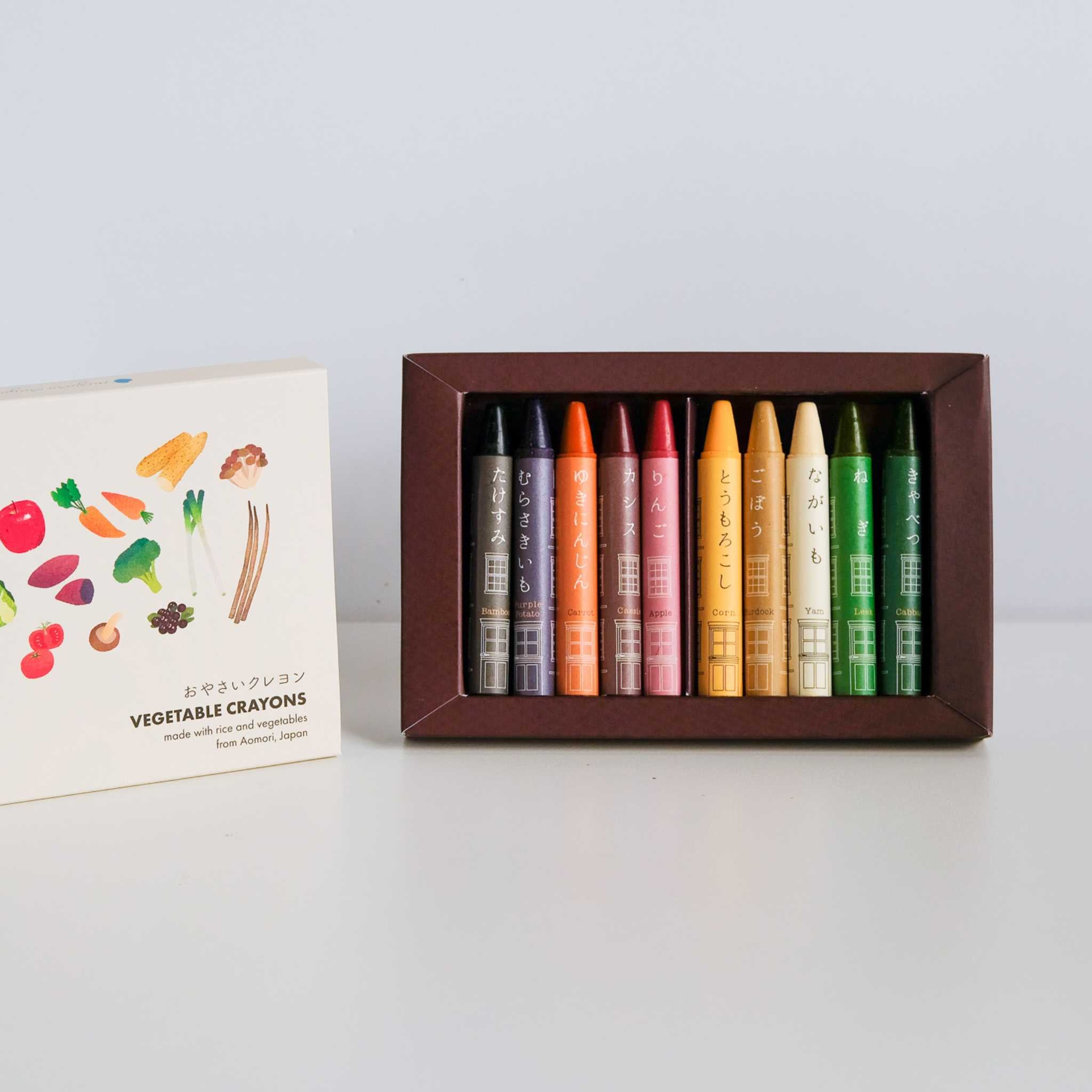 Mizuiro Vegtable Crayons 10 Pack Open Box