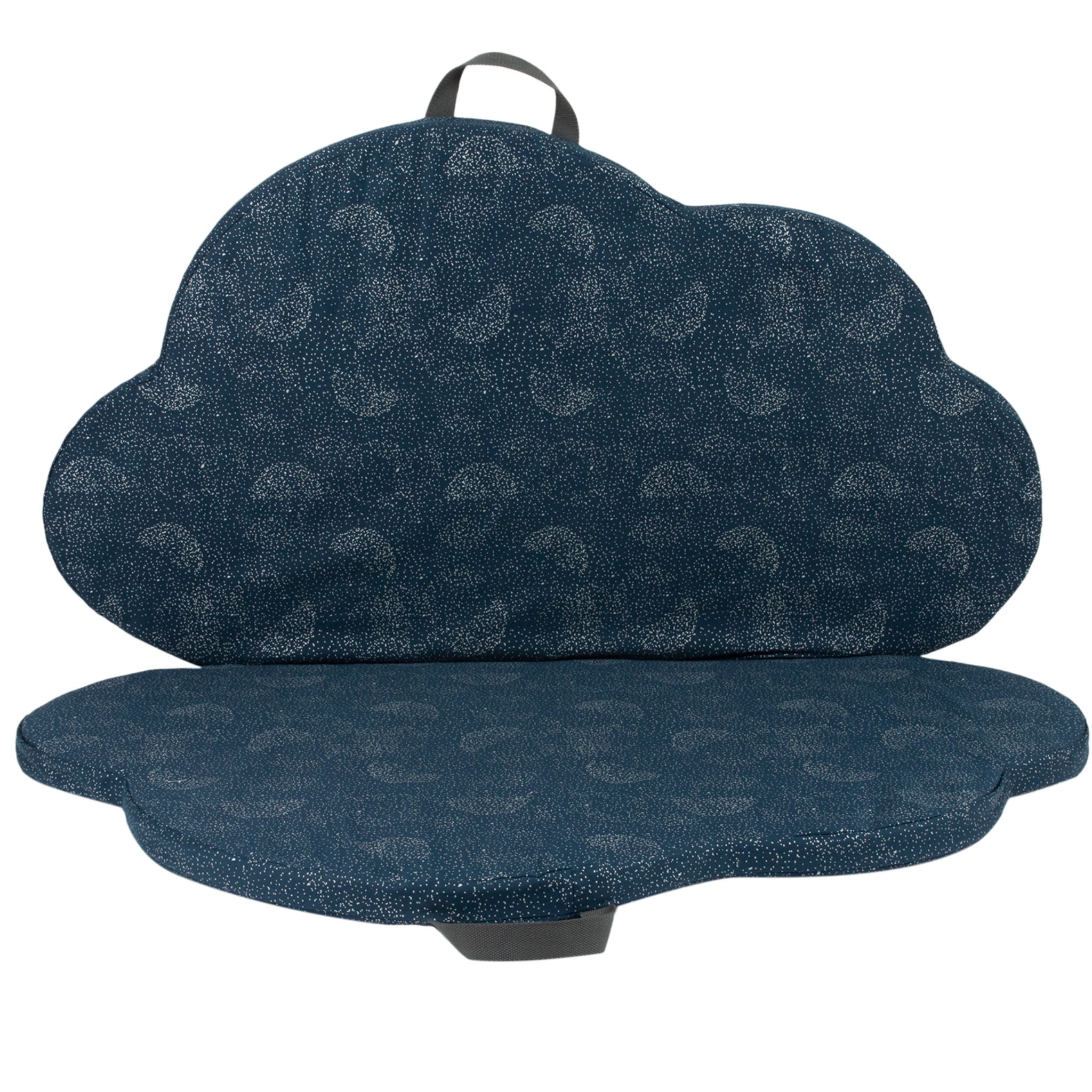 Nobodinoz Cloud Foldable Eco Floor Mat - Gold Bubble/ Night Blue Open