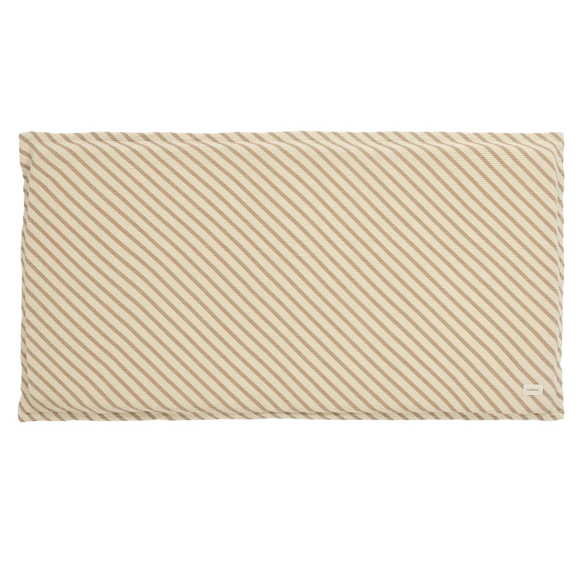 Nobodinoz Landscape Waffle Floor Mattress - Stripes Natural - Top Down
