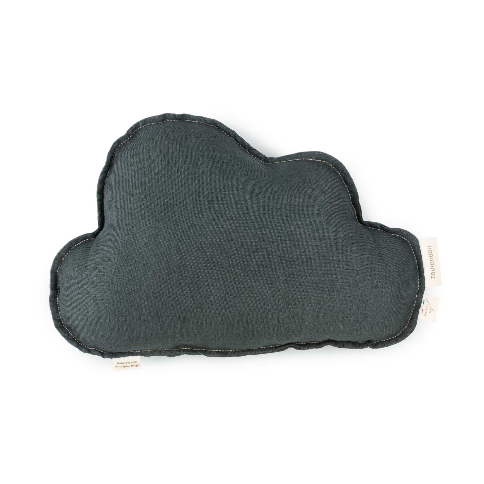 Nobodinoz Lin Francais Cloud Cushion - Green Blue