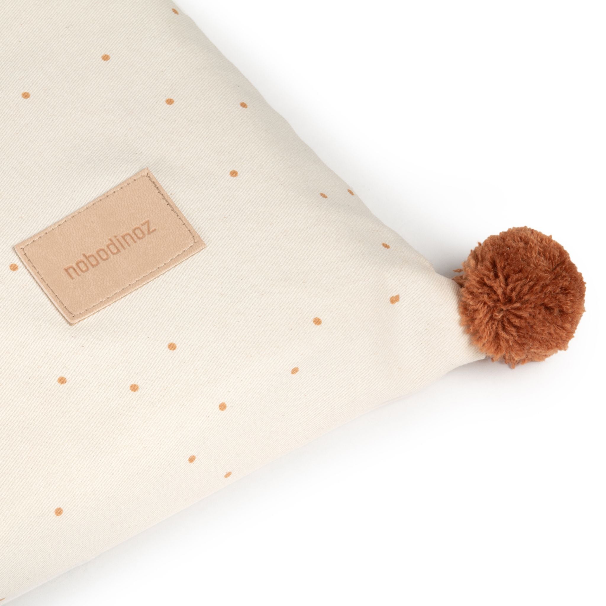 Nobodinoz Majestic Eco Floor Mat - Honey Sweet Dots/ Natural Pom Pom Detail