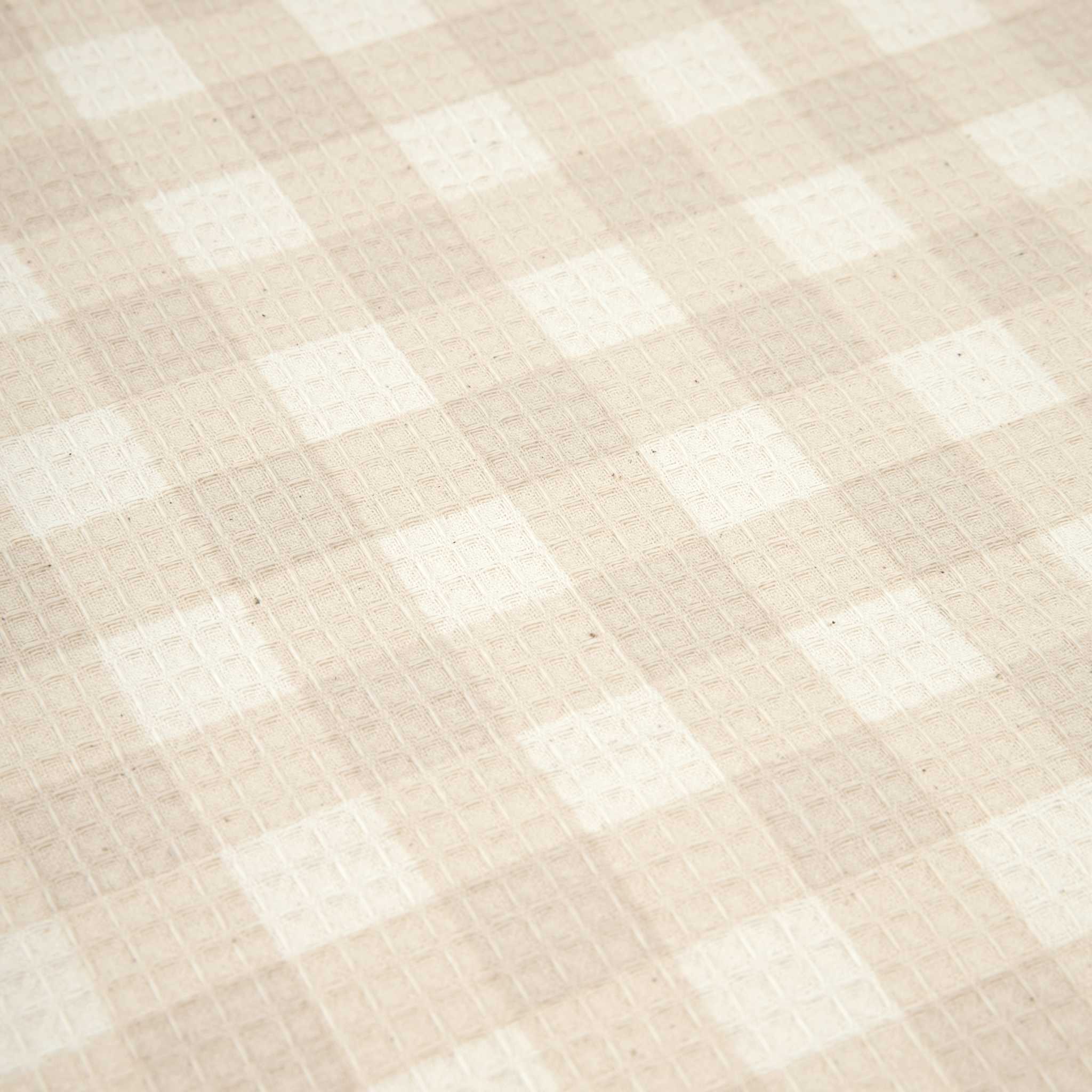 Nobodinoz Mozart Changing Pad - Ivory Checks - Close Up Detail of Print & Material