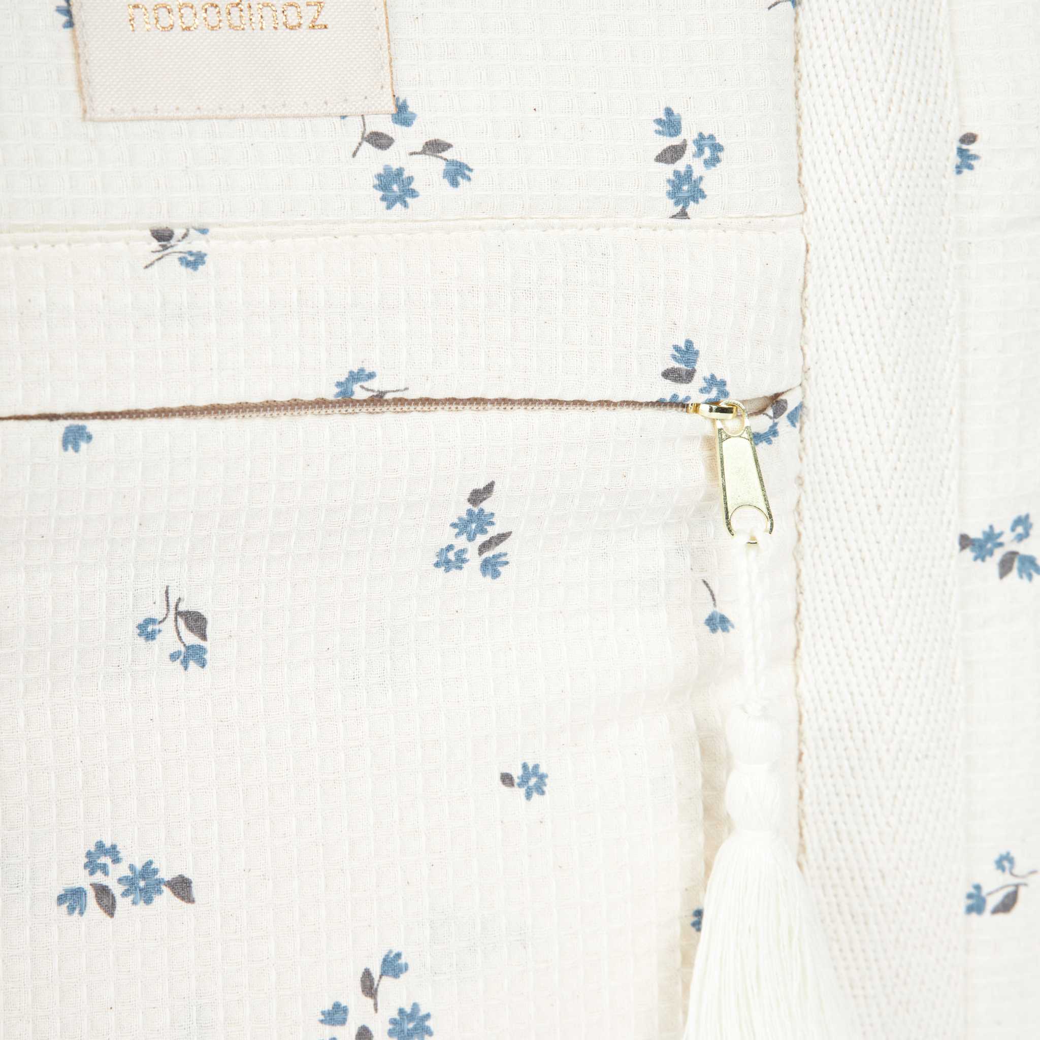 Nobodinoz Opera Changing Bag - Lilly Blue - Zip Detail