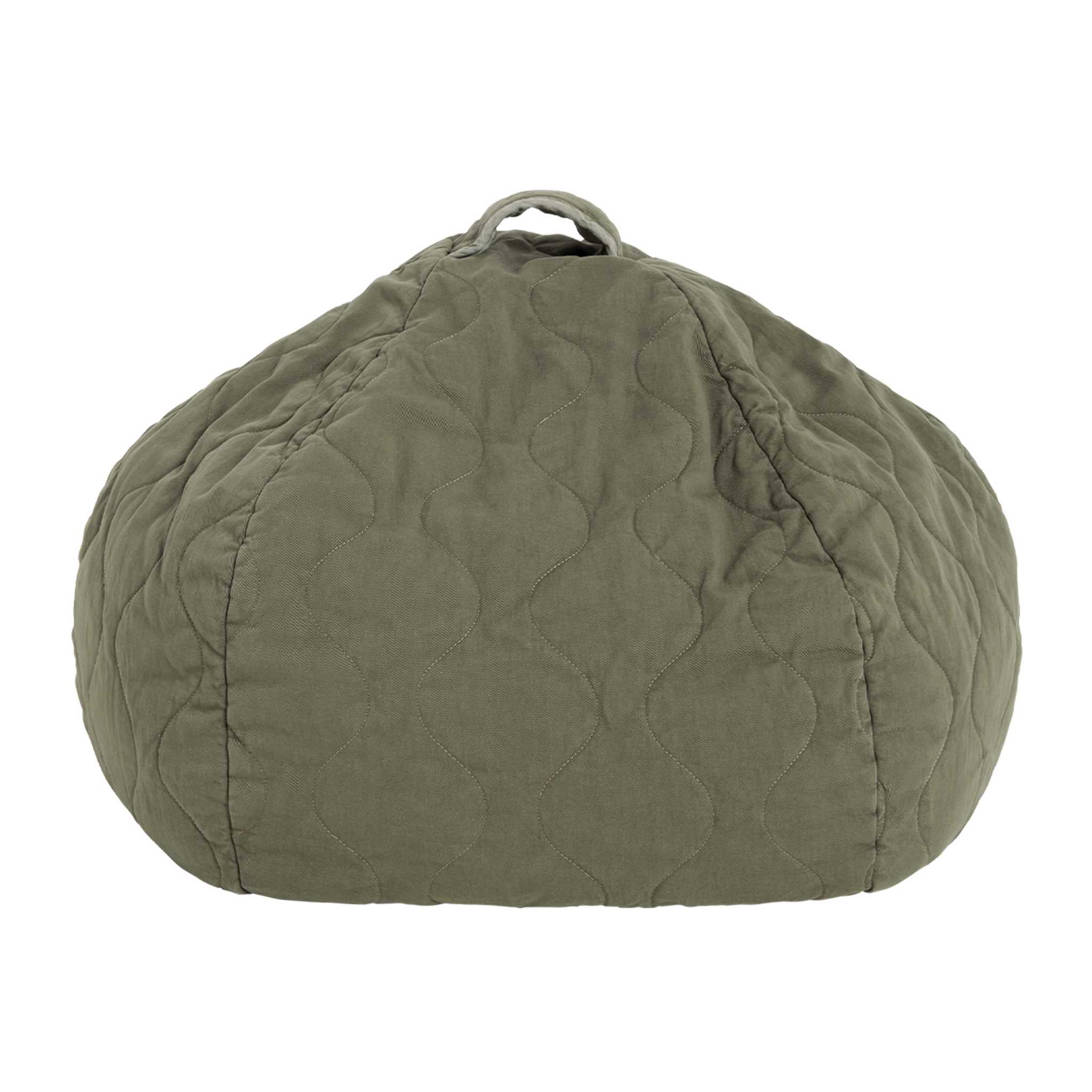 Nobodinoz Round Quilted Beanbag - Vetiver - Main Image