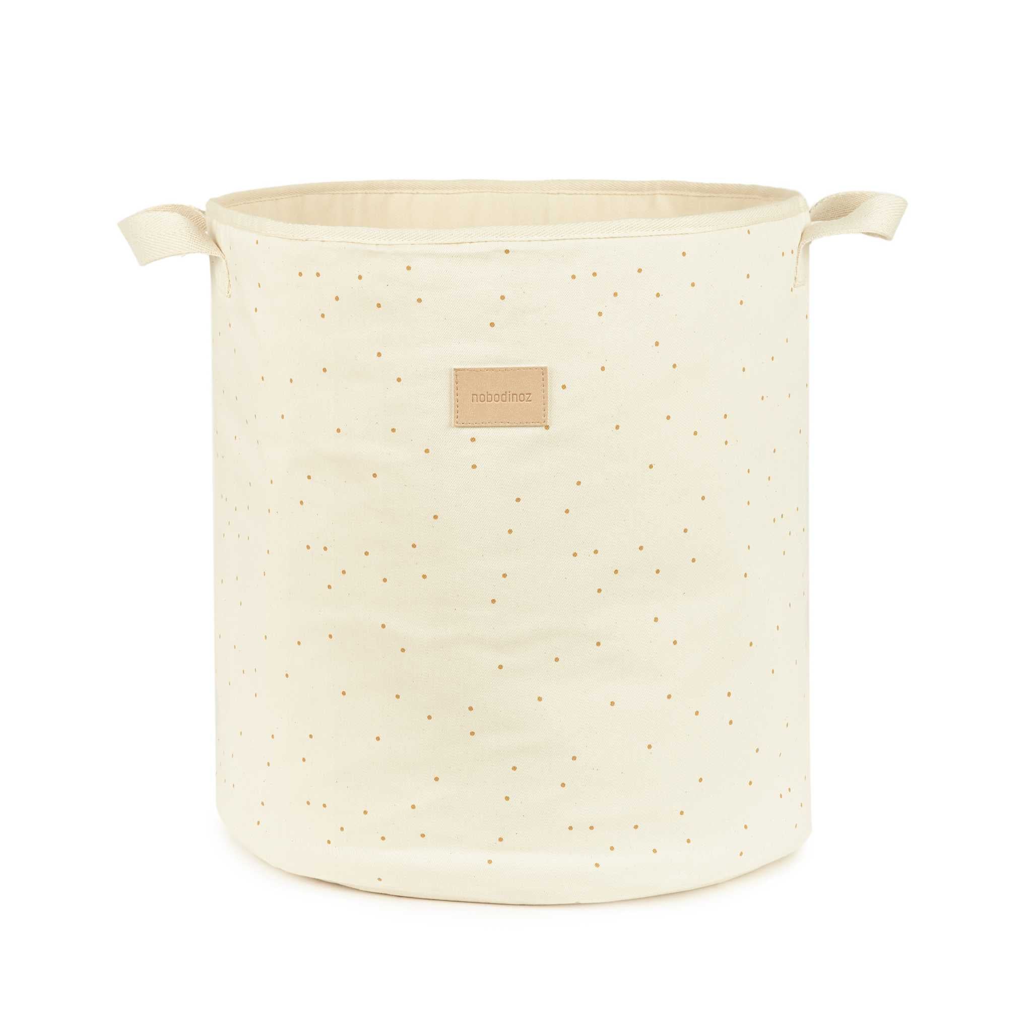 Nobodinoz Toy Storage Basket - Honey Sweet Dots - Front On