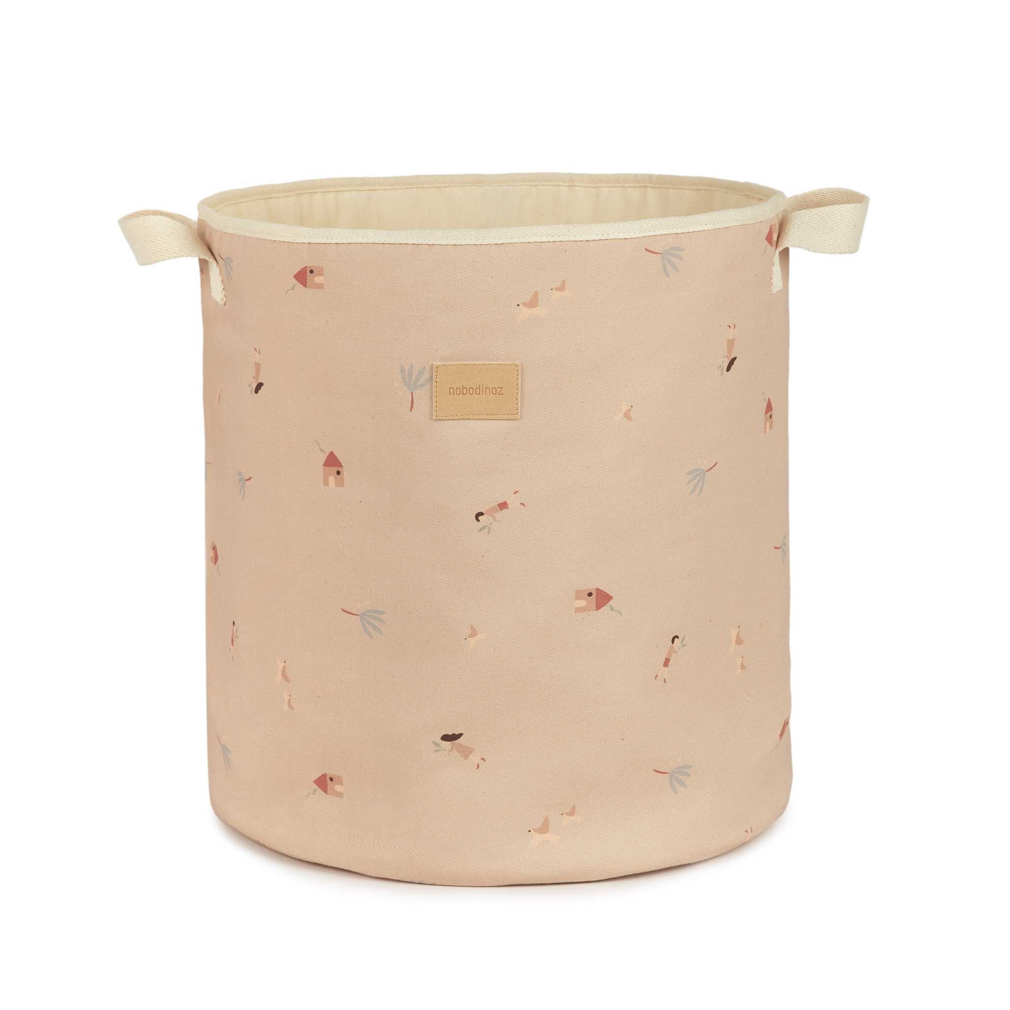 Nobodinoz Toy Storage Basket Pink Home - Front On
