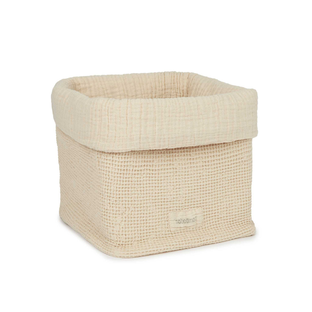 Nobodinoz Wabi Sabi Basket -Ginger- Tilted View