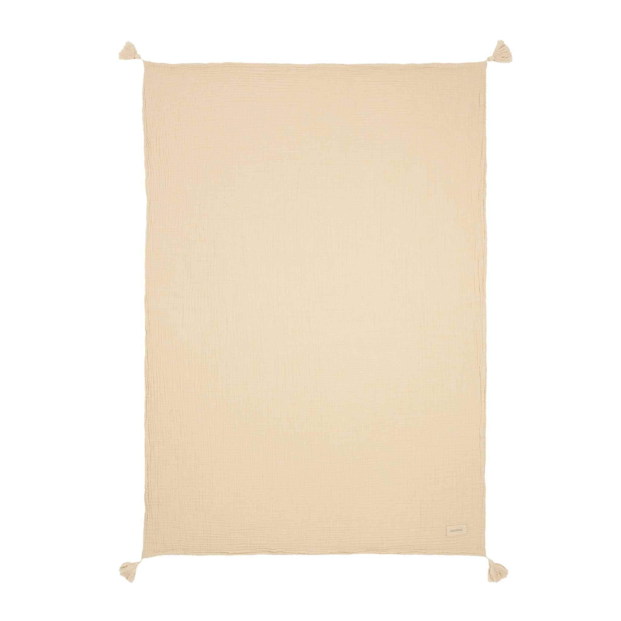 Nobodinoz Wabi Sabi Double Muslin Banket - Ginger - Laid Out Flat