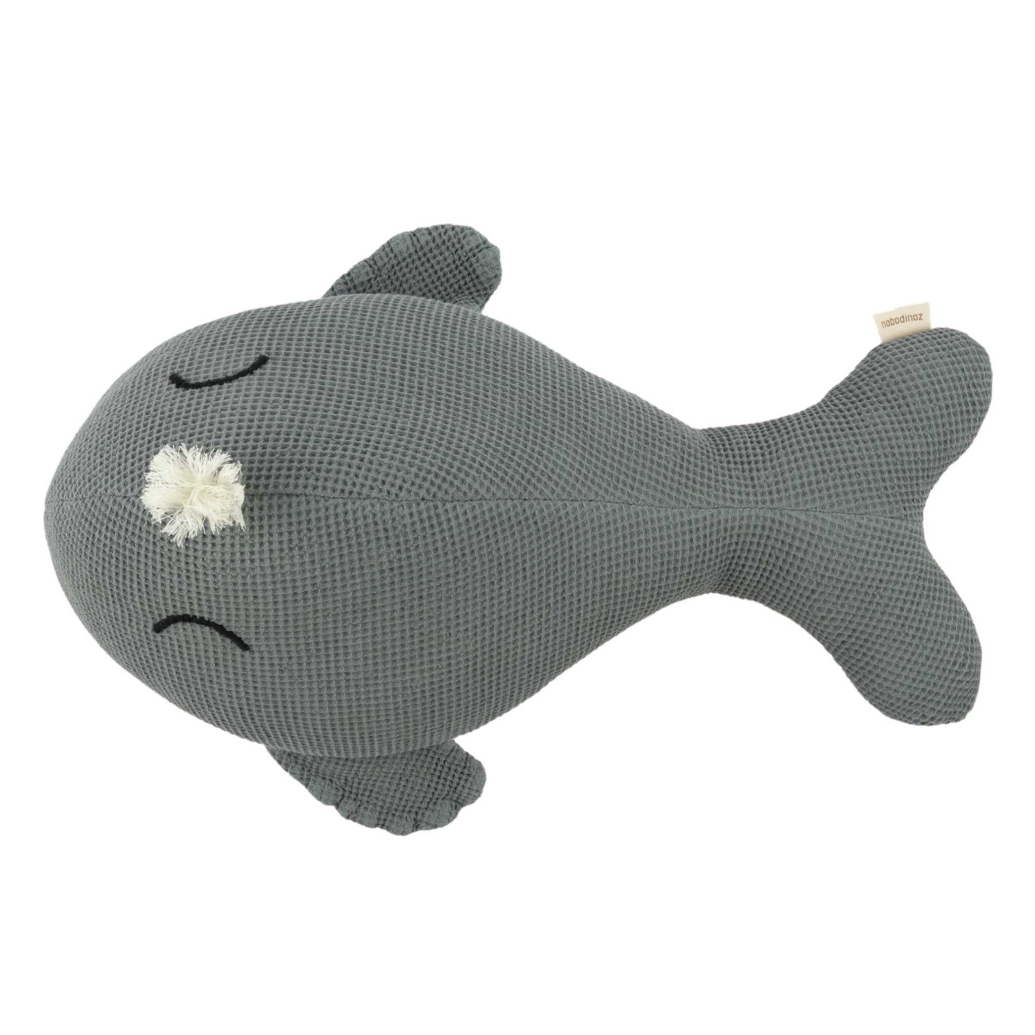 Nobodinoz Wabi Sabi Embroidered Whale Cushion - Top Down