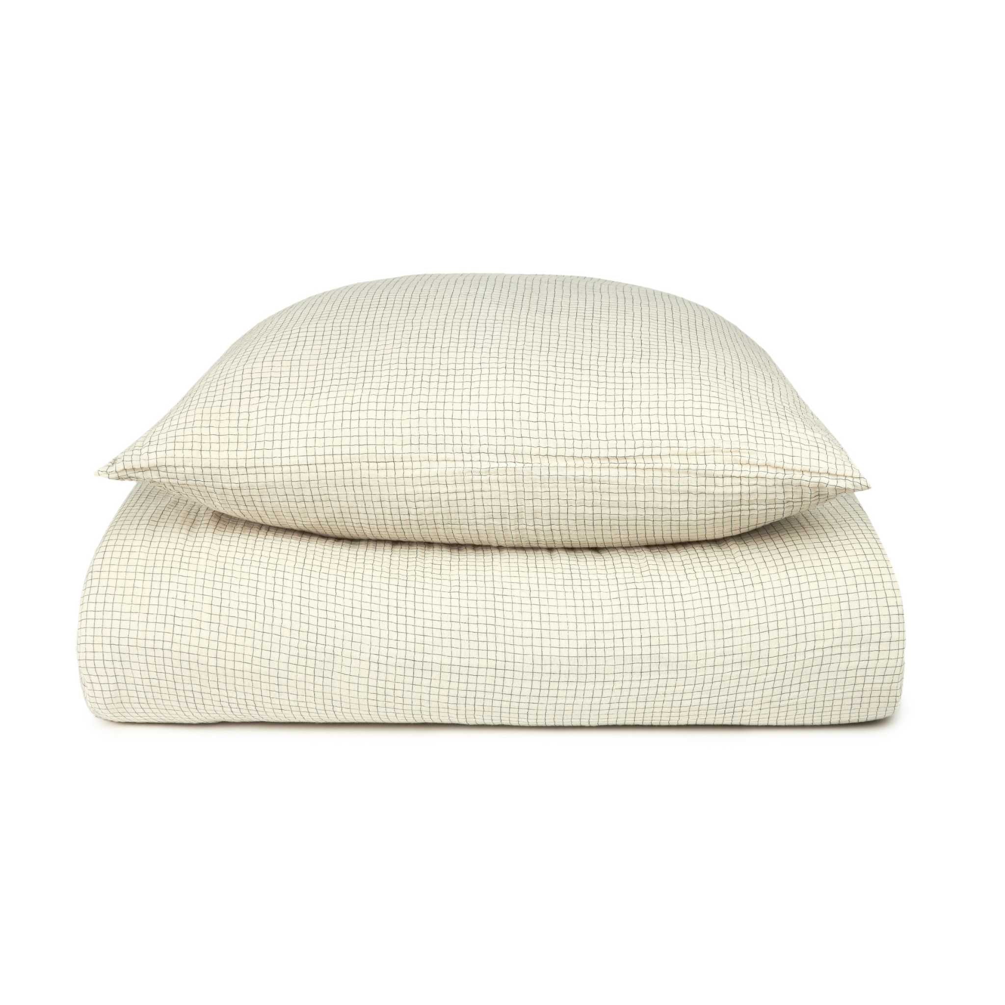 Nobodinoz Wabi Sabi Toddler Bedding Set - Blue Grid - Main Image