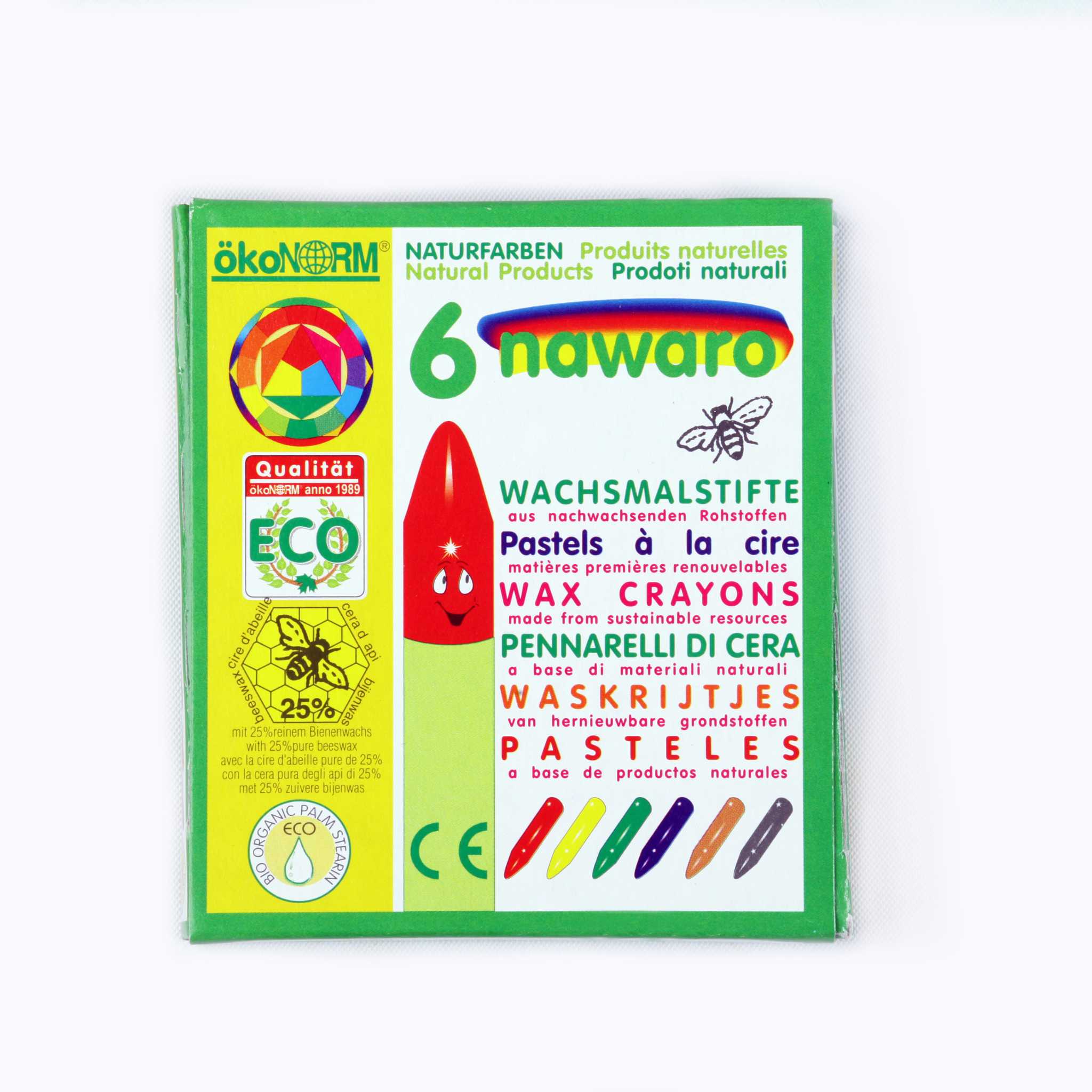 OkoNORM Wax Crayons 6 Pieces Packaging