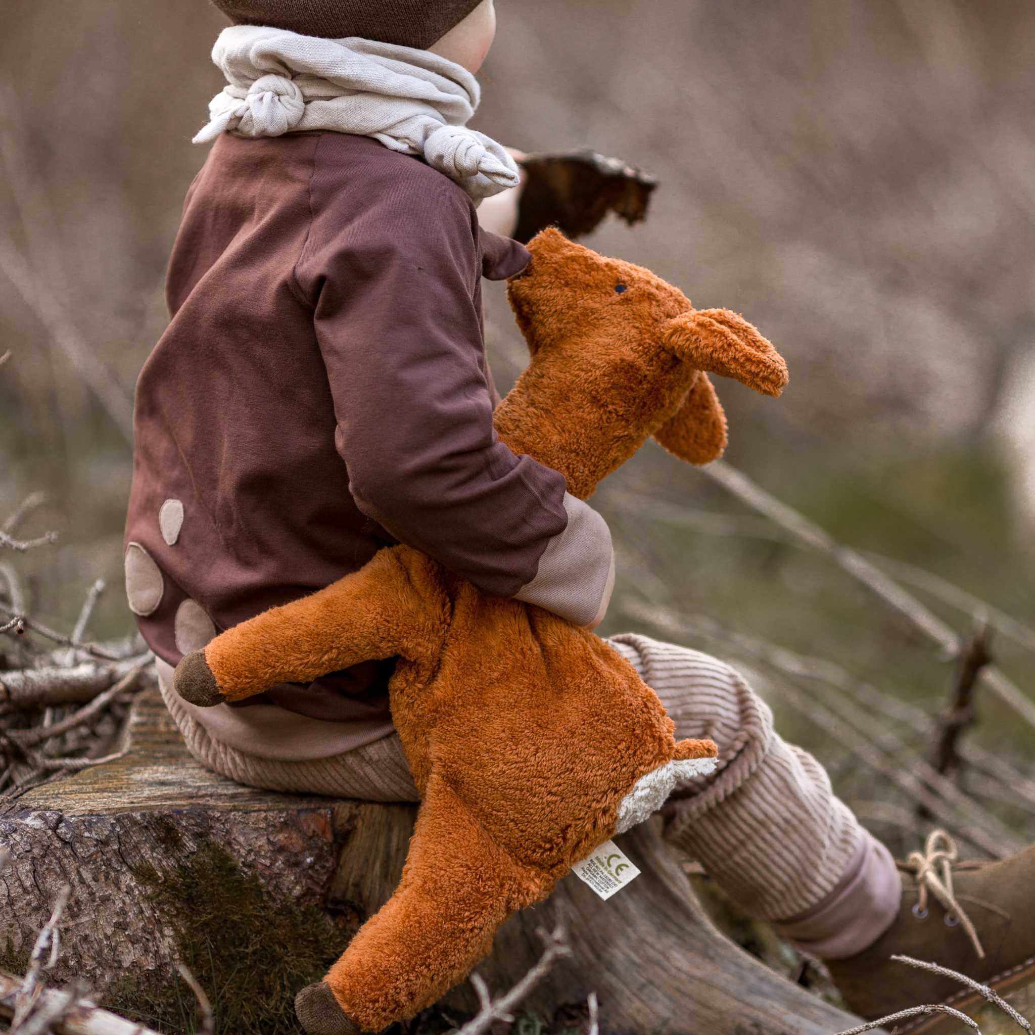 Senger Naturwelt Cuddly Animal Deer Hot Water Bottle Style Image With Little Boy