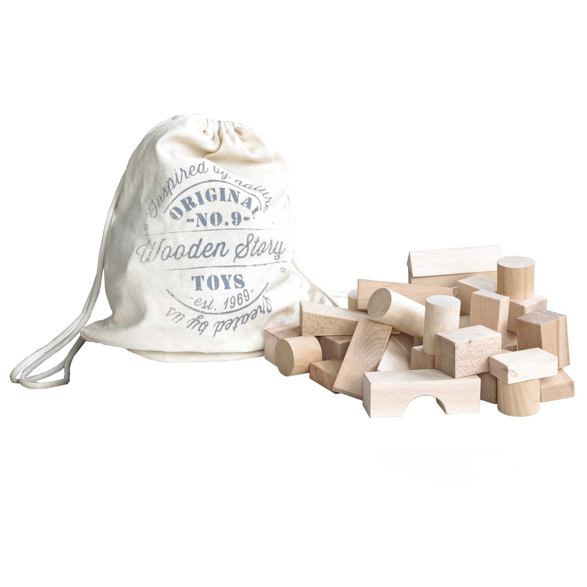 Wooden Story Raw Blocks - 30 pcs - In Sack